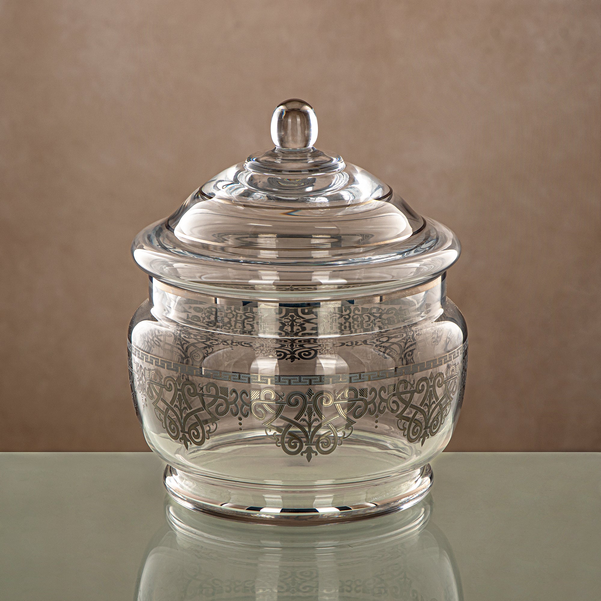 Almarjan Candy Bowl Clear & Silver 1500ML (0138T-YCS-SIL) Gatherings, special occasions, Ramadan, eid