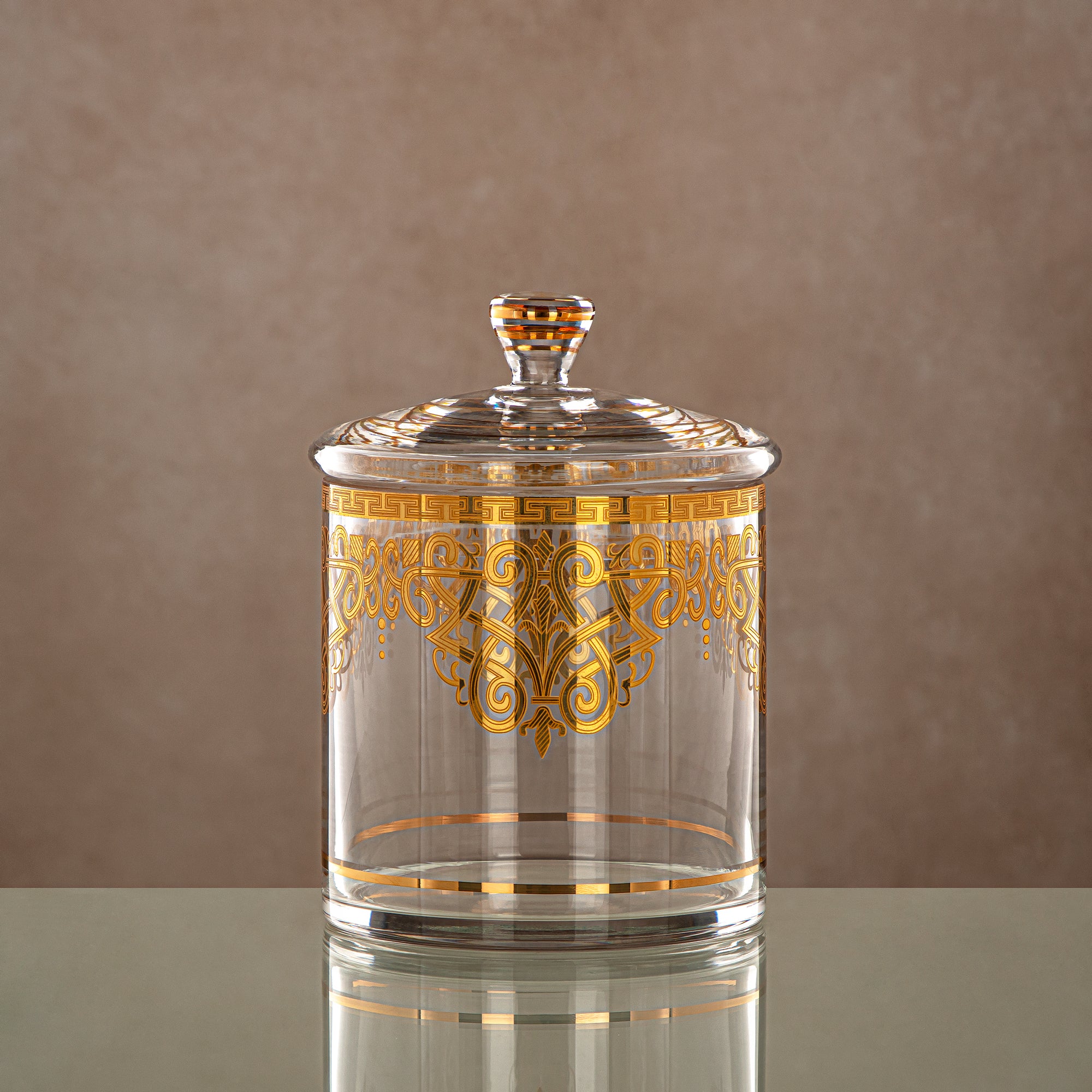 صحن حلوى المرجان شفاف وذهبي 900ML (0194T-YCS-GLD) تجمعات، مناسبات خاصة، رمضان، عيد