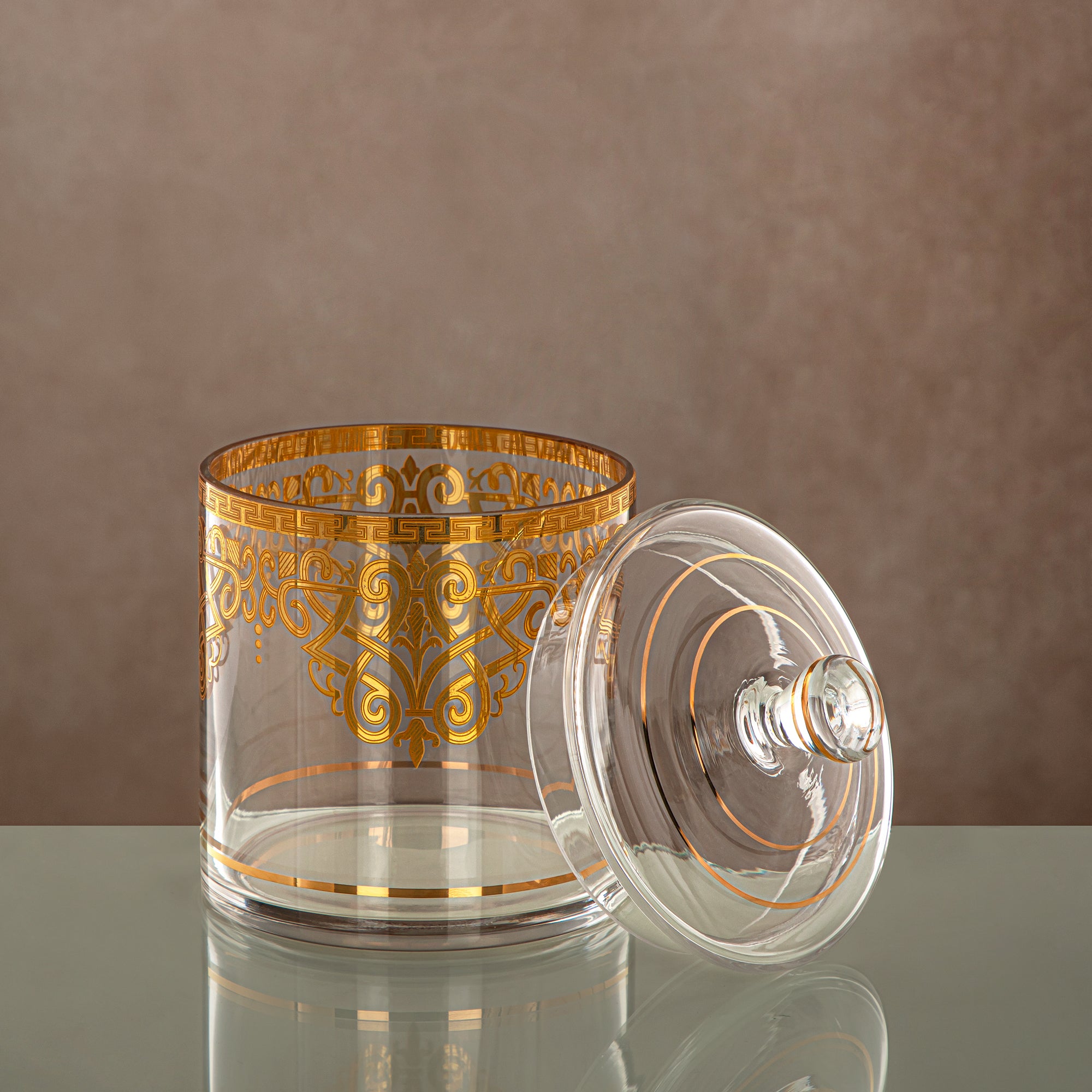 Almarjan Candy Bowl Clear & Gold 900ML (0194T-YCS-GLD) Gatherings, special occasions, Ramadan, eid