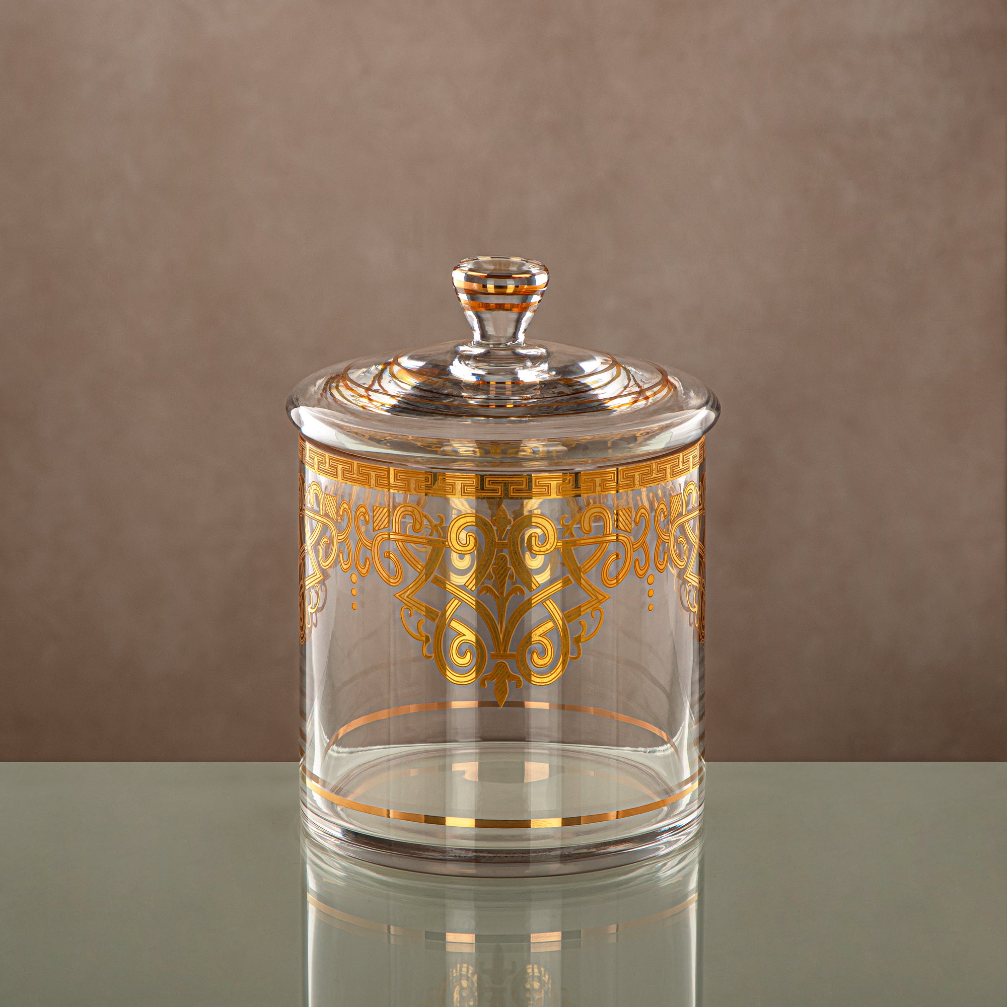 صحن حلوى المرجان شفاف وذهبي 900ML (0194T-YCS-GLD) تجمعات، مناسبات خاصة، رمضان، عيد