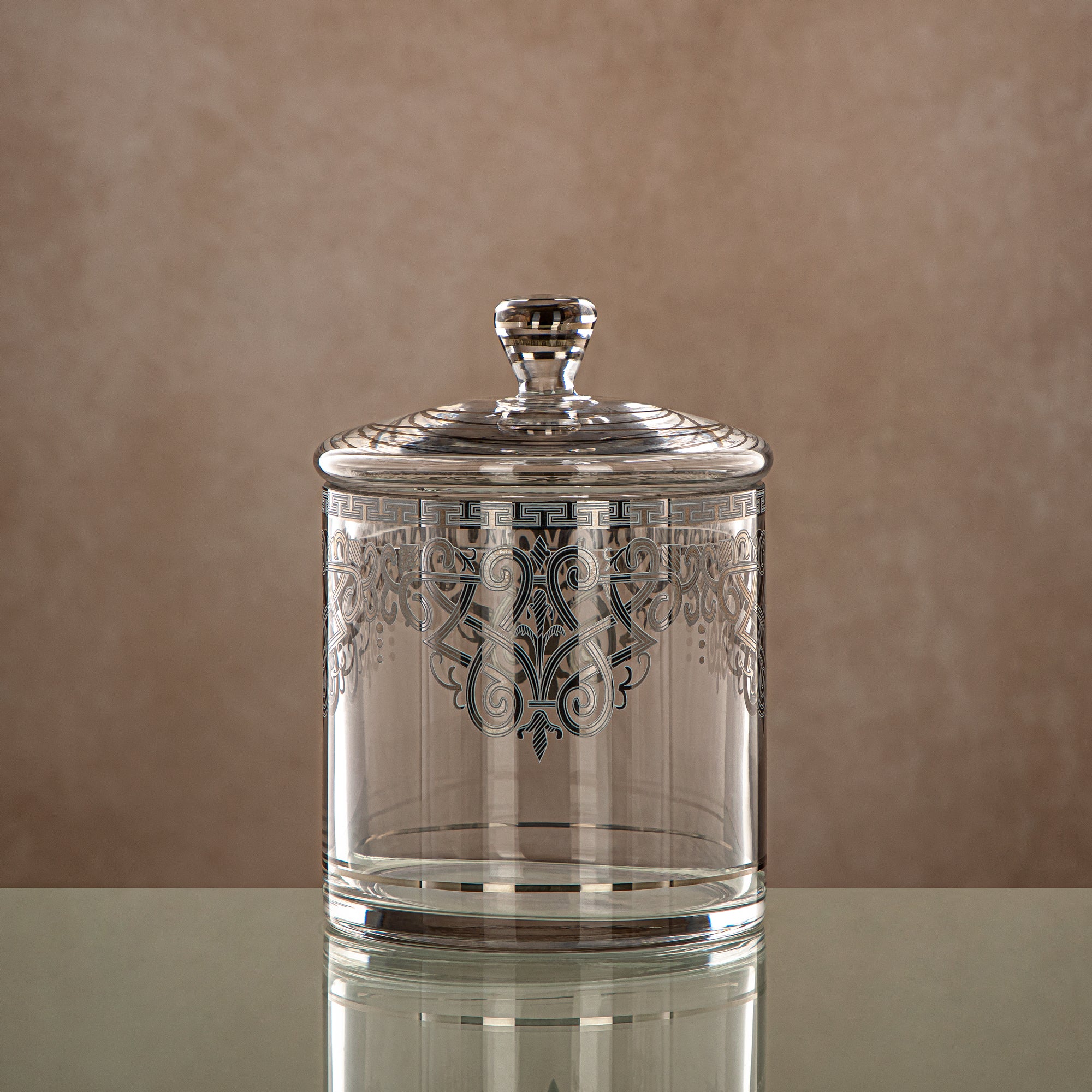 صحن حلوى المرجان شفاف وفضي 900ML (0194T-YCS-SIL) التجمعات، المناسبات الخاصة، رمضان، العيد