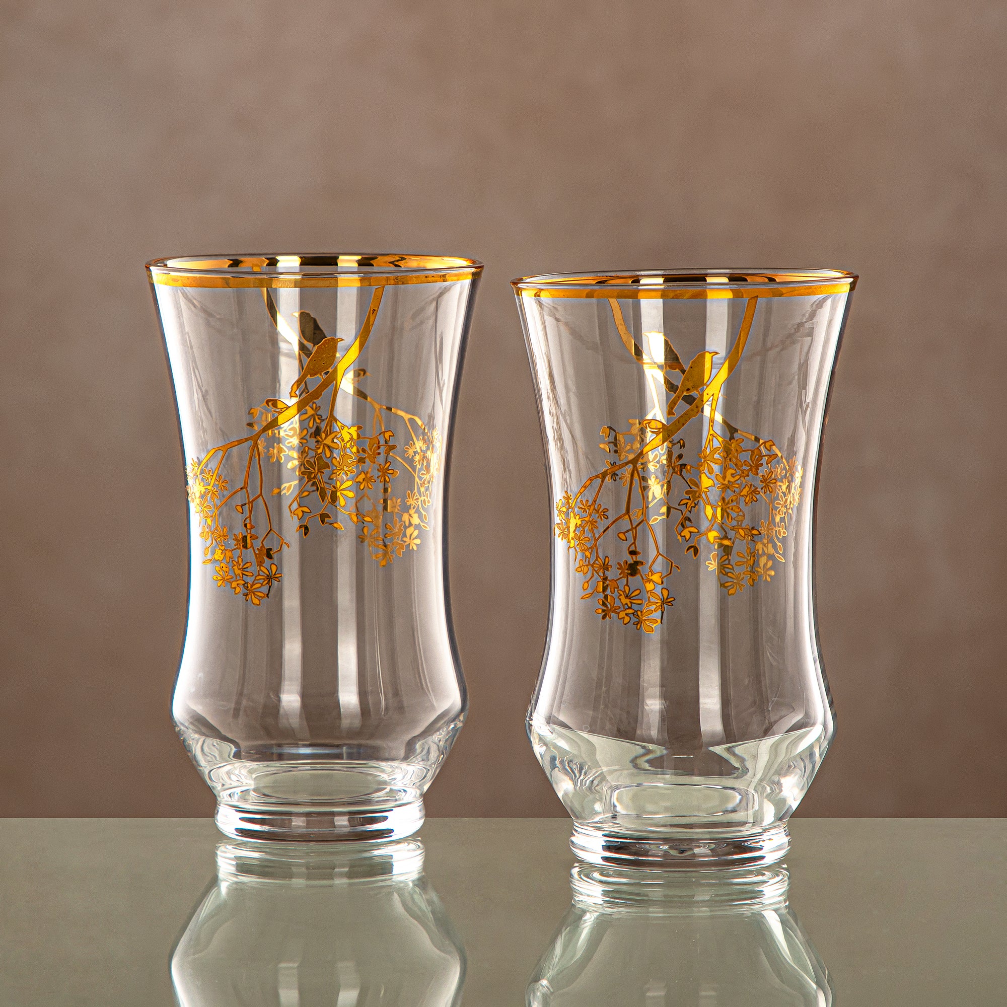 Almarjan Water Tumbler Clear & Gold 6 pieces (1152B-XQZT-GLD) Gatherings, special occasions, Ramadan, eid