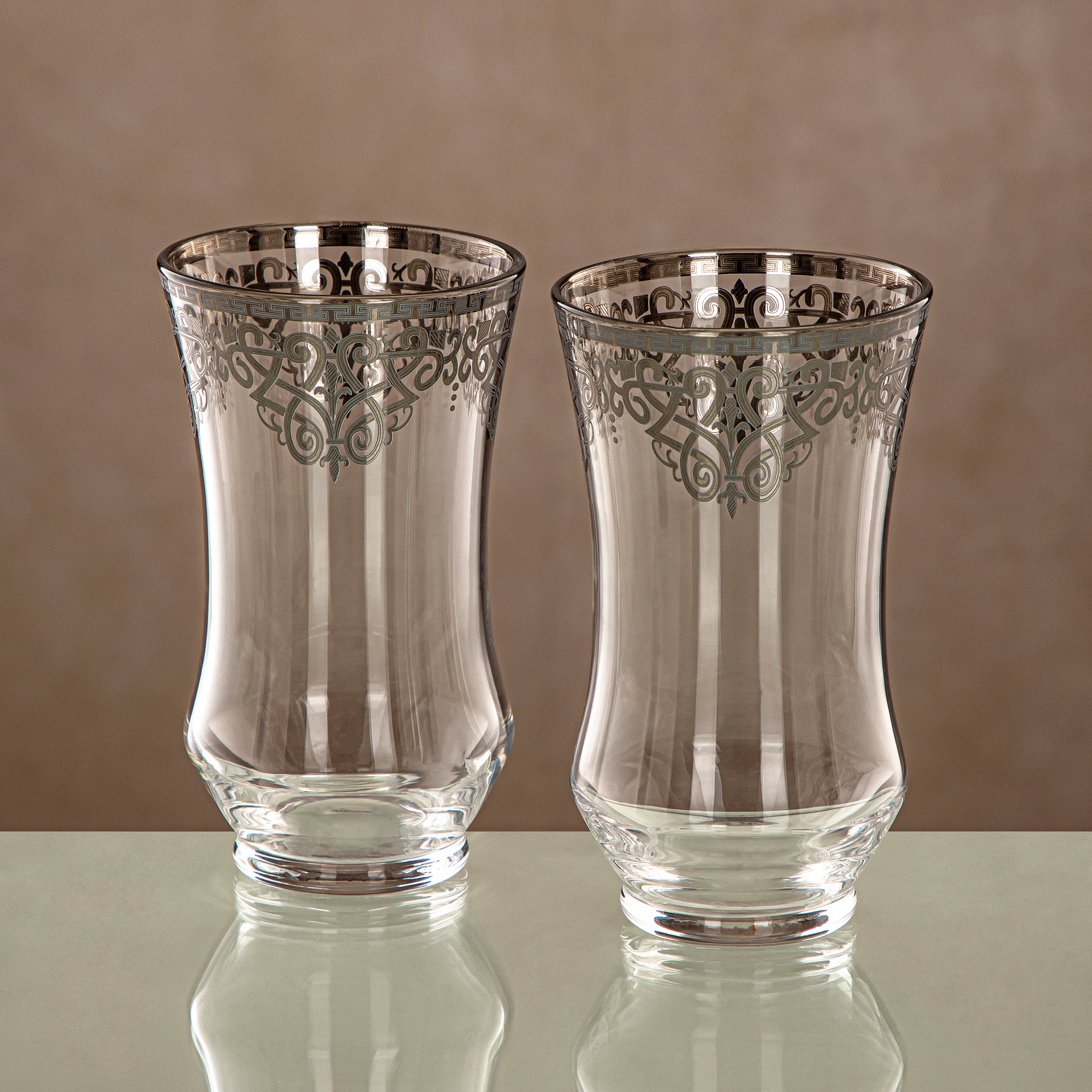Almarjan Water Tumbler Clear & silver 6 pieces (1152B-YCS-SIL) Gatherings, special occasions, Ramadan, eid