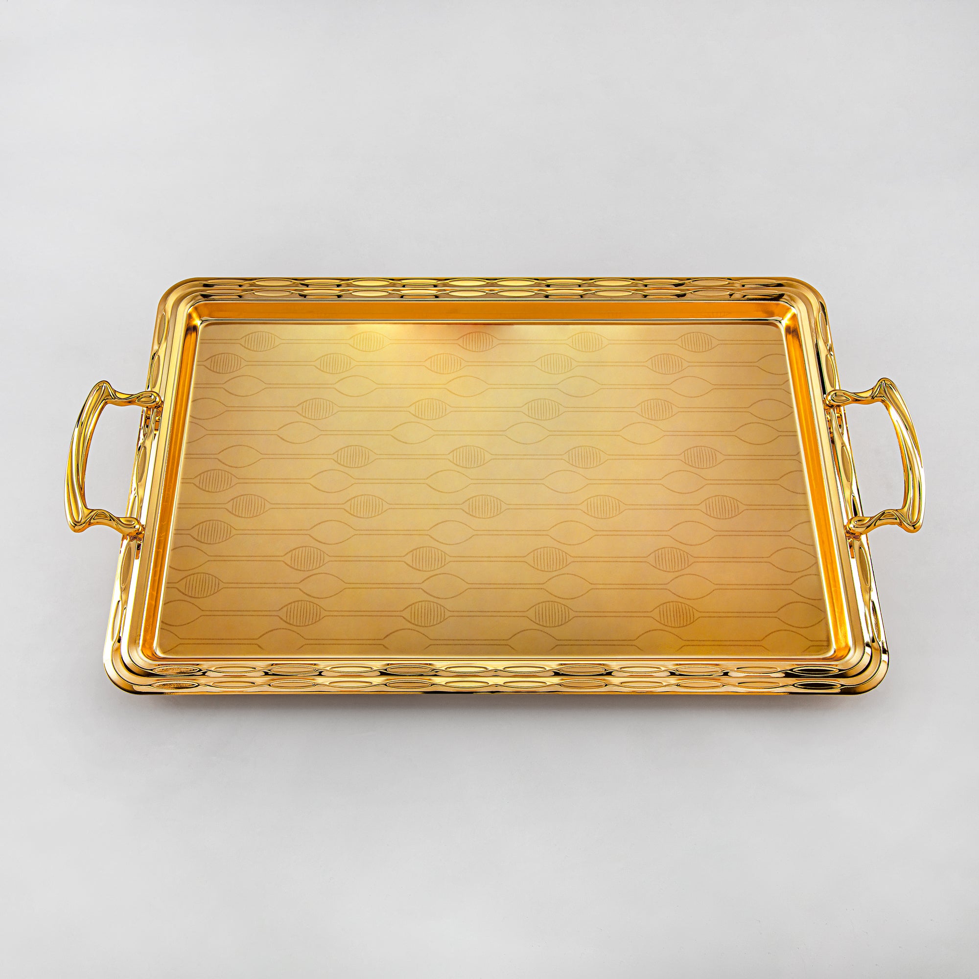 Almarjan Serving Tray, Golden (333XL-FG) | Ramadan & Special Occasions