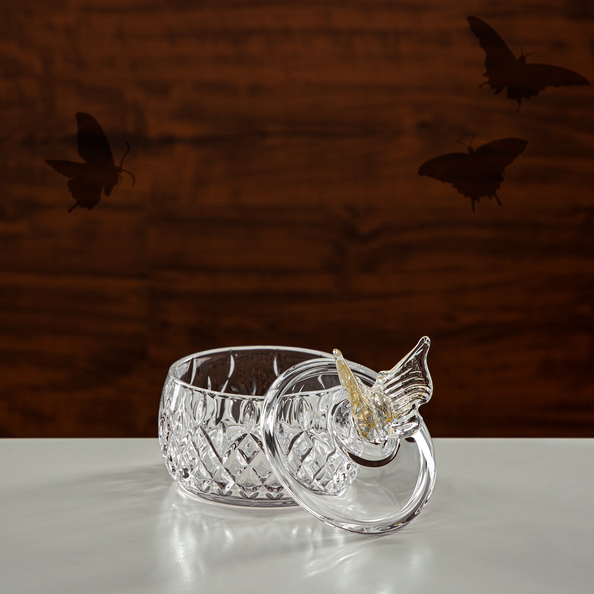 Almarjan Candy Bowl 11CM Glass Clear & Amber (41244-275-BA) Elegant Hosting Pieces