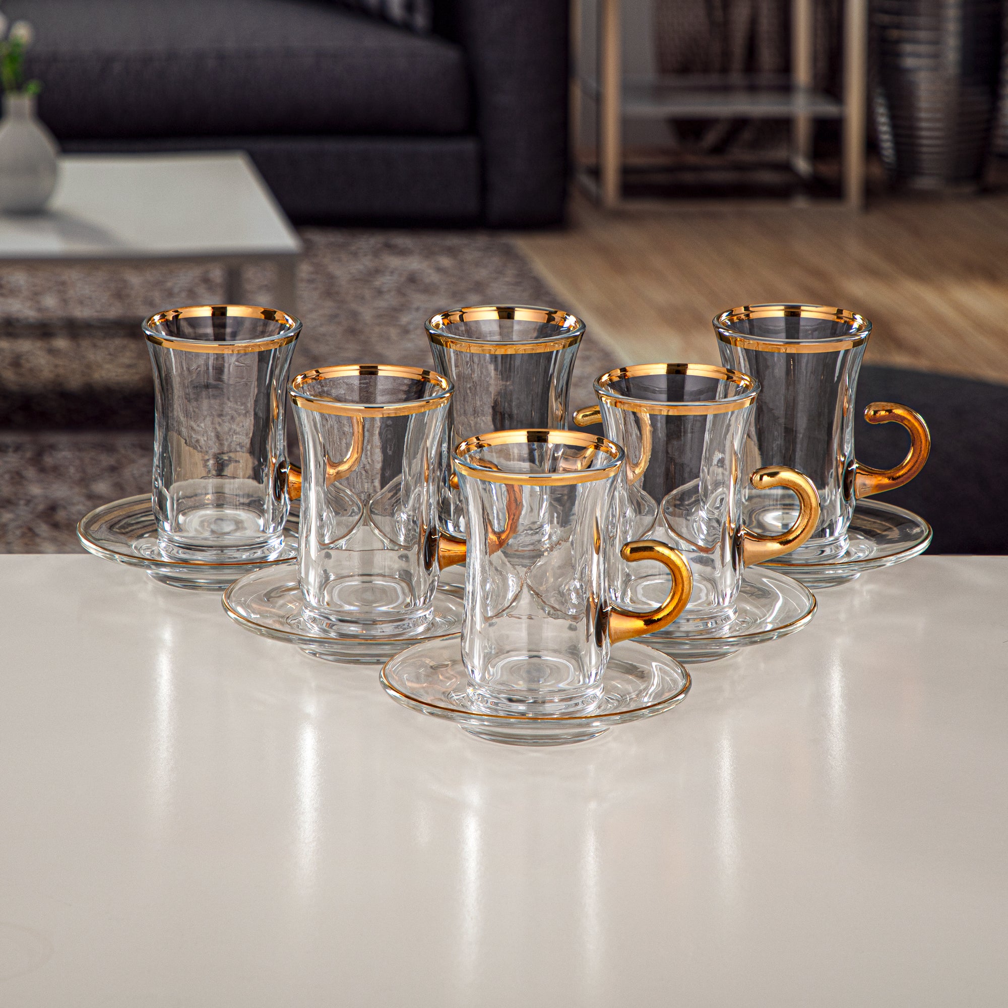 Almarjan Vacuum Flask Set 22 Pieces ABS 0.7L + 0.95L, Silver & Gold (AMJ Tea Set-5) - Coffee & Tea Rituals