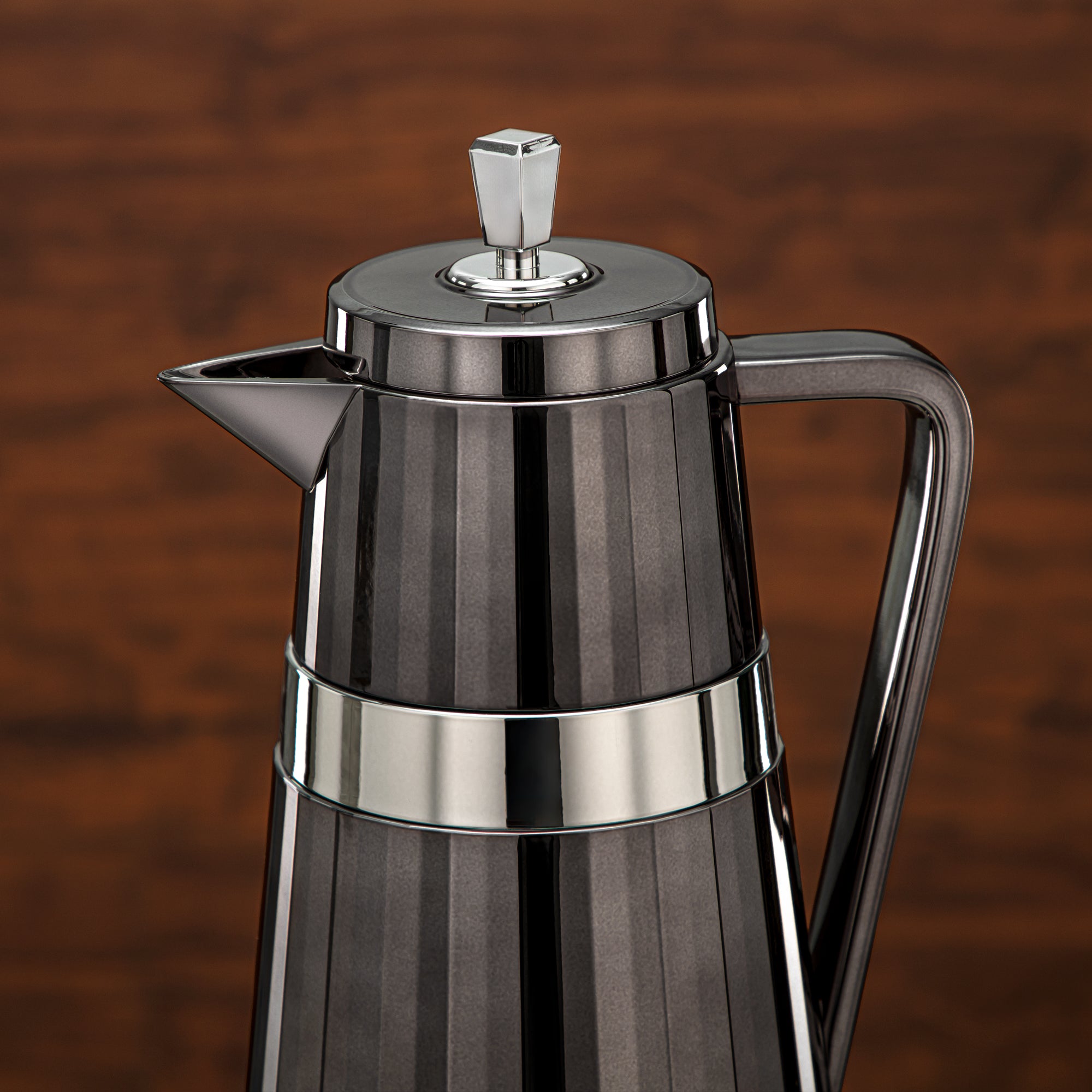 Almarjan 2 Pieces Vacuum Flask Set Black & Silver - C77-BC