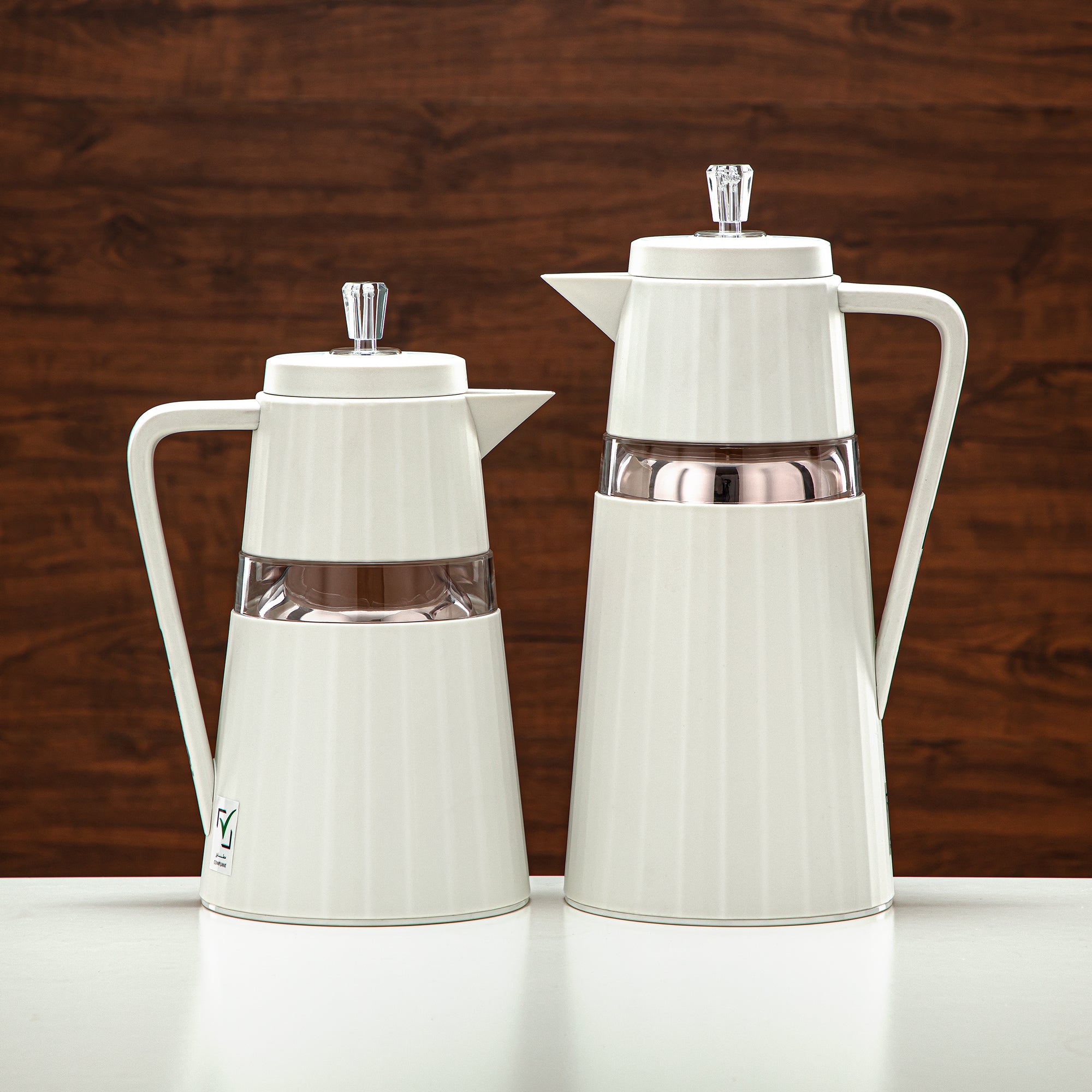 المرجان طقم ترامس قطعتان لون عاجي وشفاف - C77-IAC