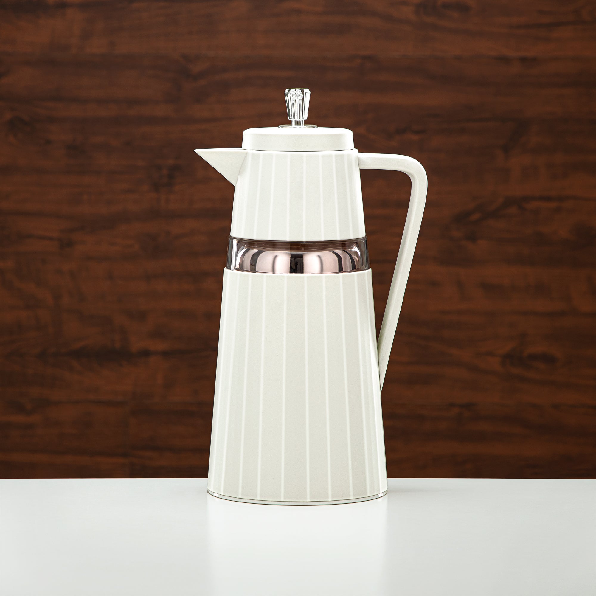 المرجان طقم ترامس قطعتان لون عاجي وشفاف - C77-IAC