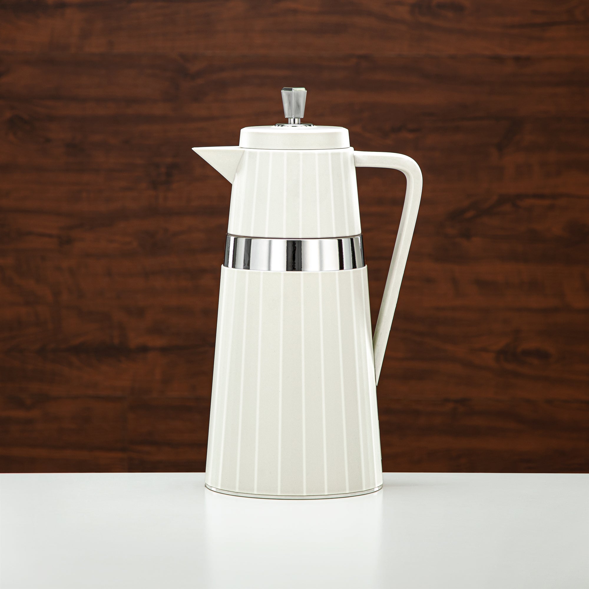 Almarjan 2 Pieces Vacuum Flask Set Ivory & Silver - C77-IC