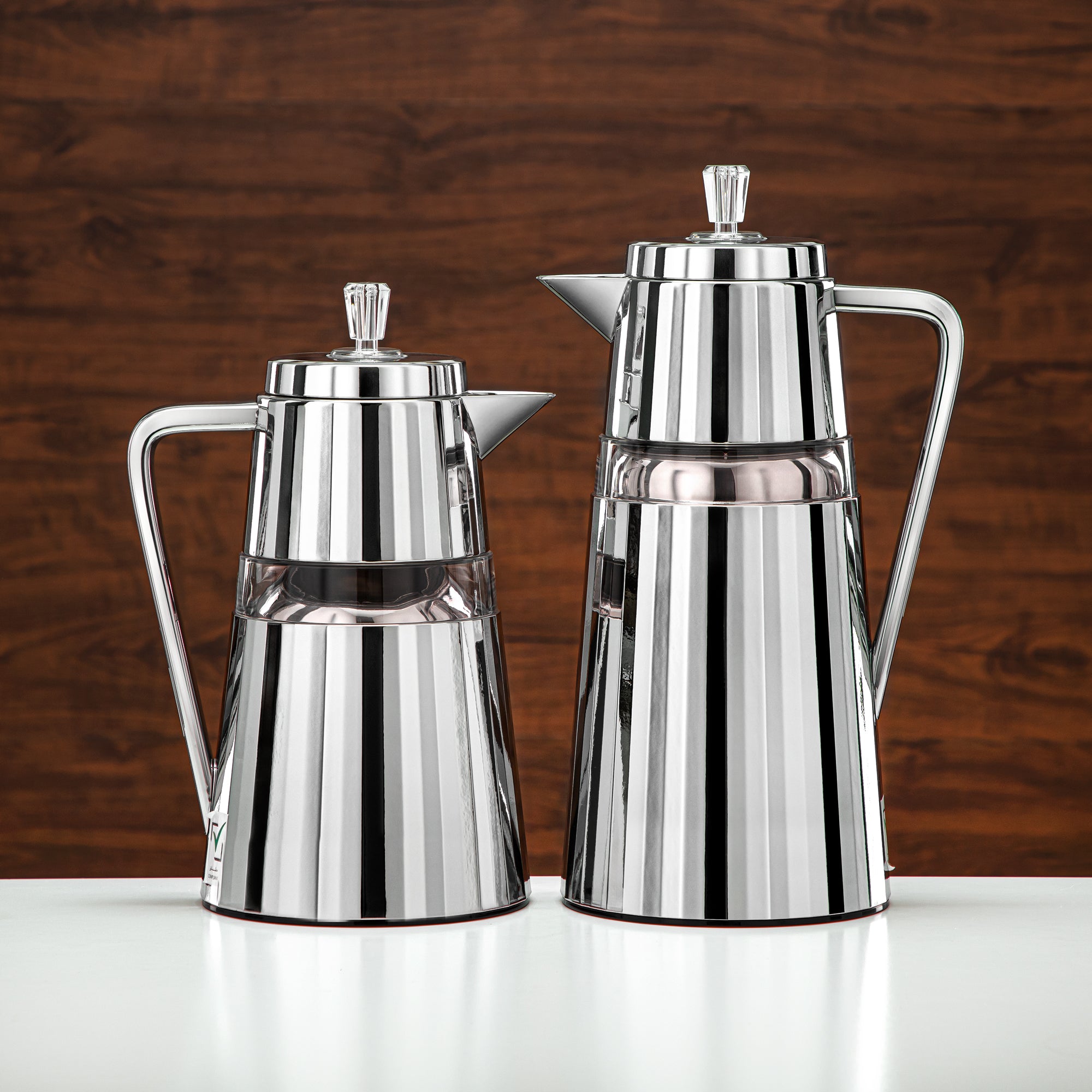 المرجان طقم ترامس قطعتان فضي وشفاف - C77-SCAC