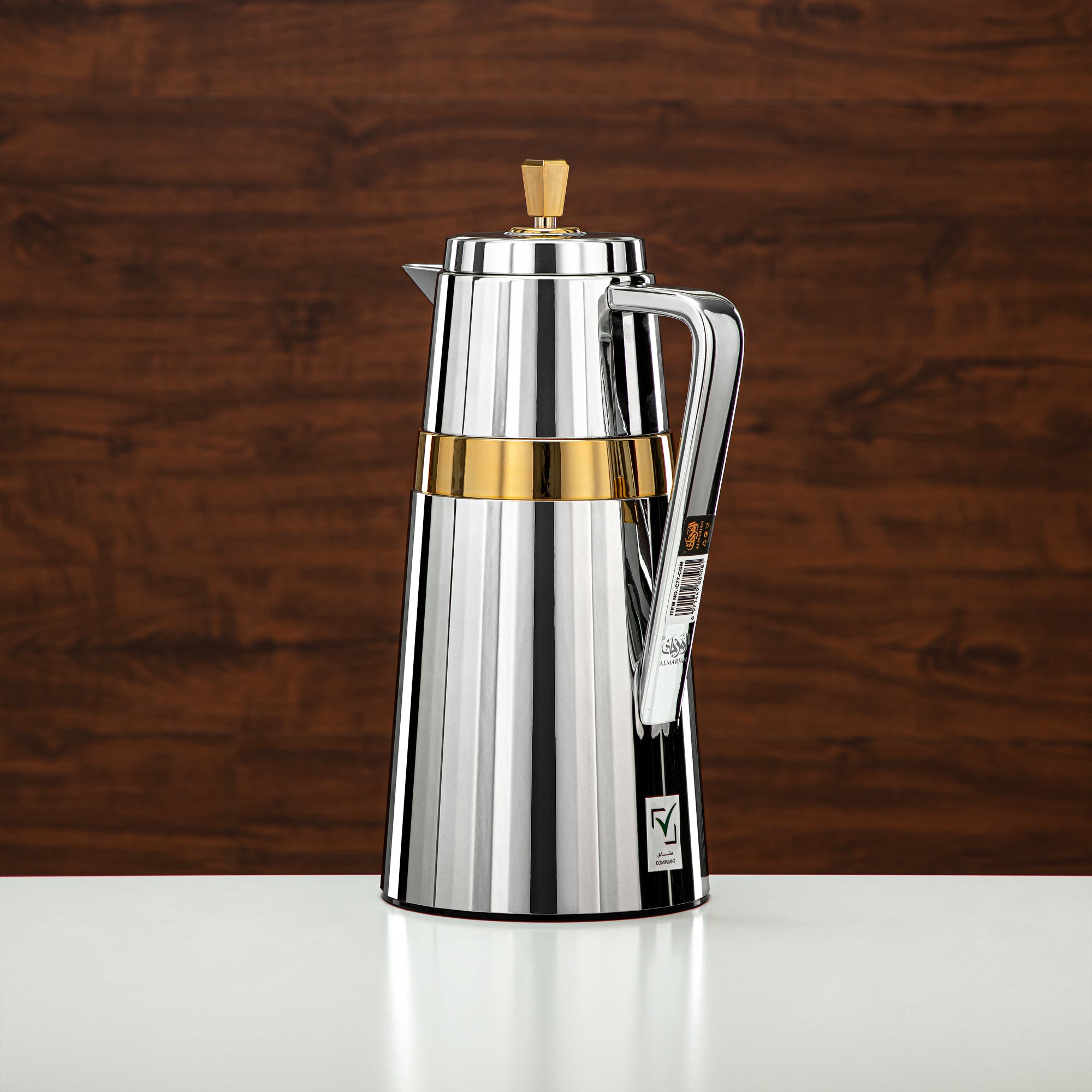 Almarjan 2 Pieces Vacuum Flask Set Silver & Gold - C77-SG