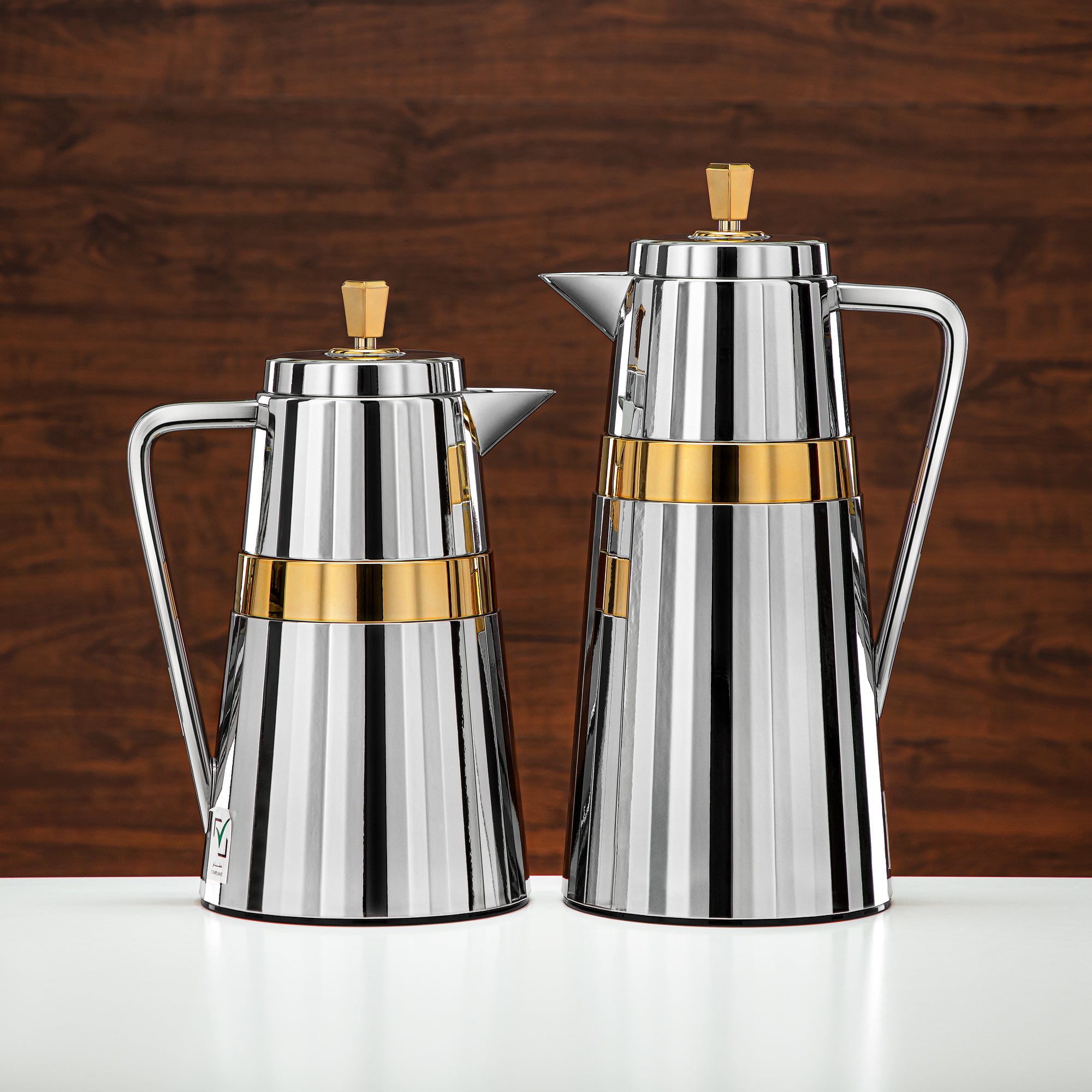 Almarjan 2 Pieces Vacuum Flask Set Silver & Gold - C77-SG