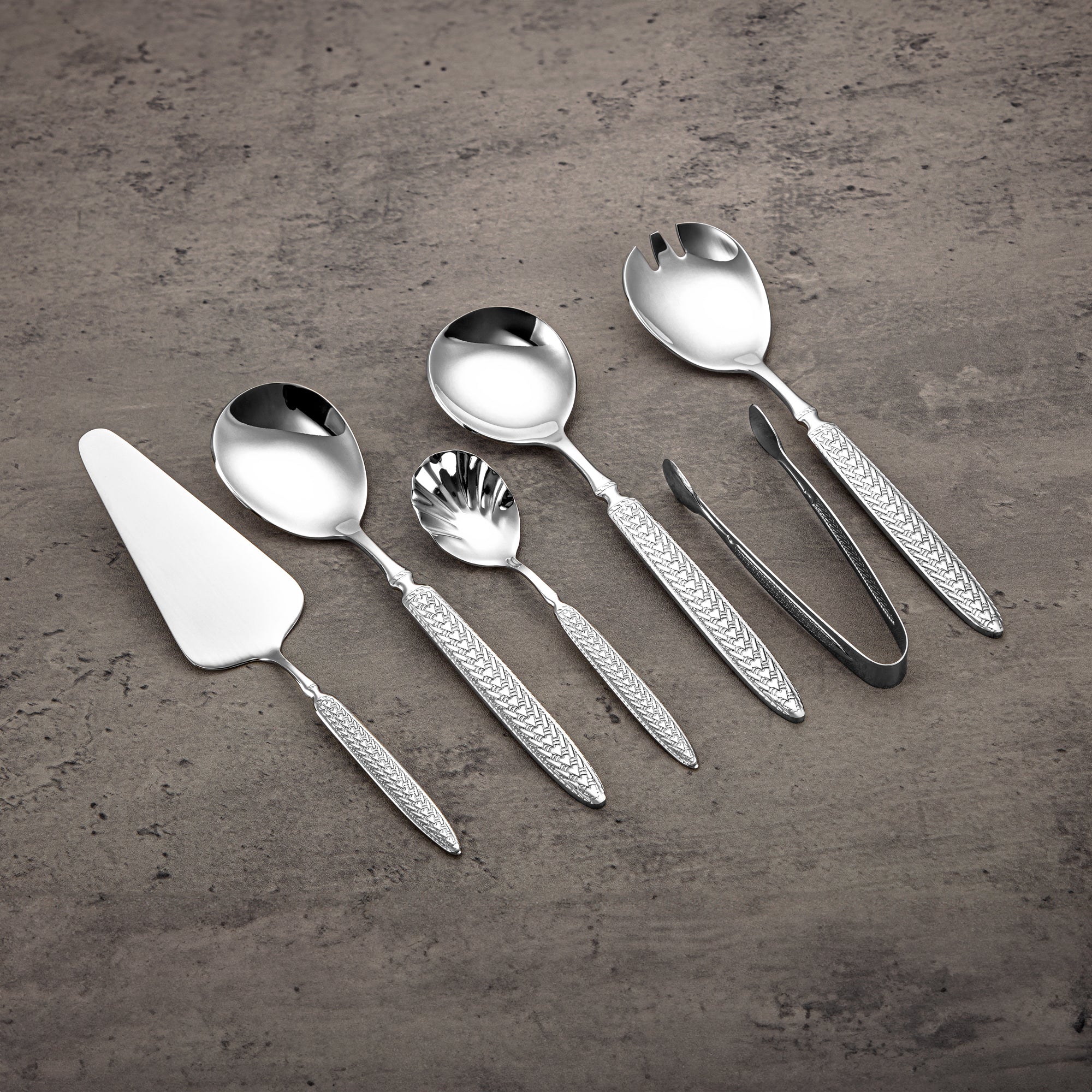 Almarjan Cutlery Set 84 Pieces, Stainless Steel, Leather Case, Silver (CUT0010433) Elegant Cutlery Set