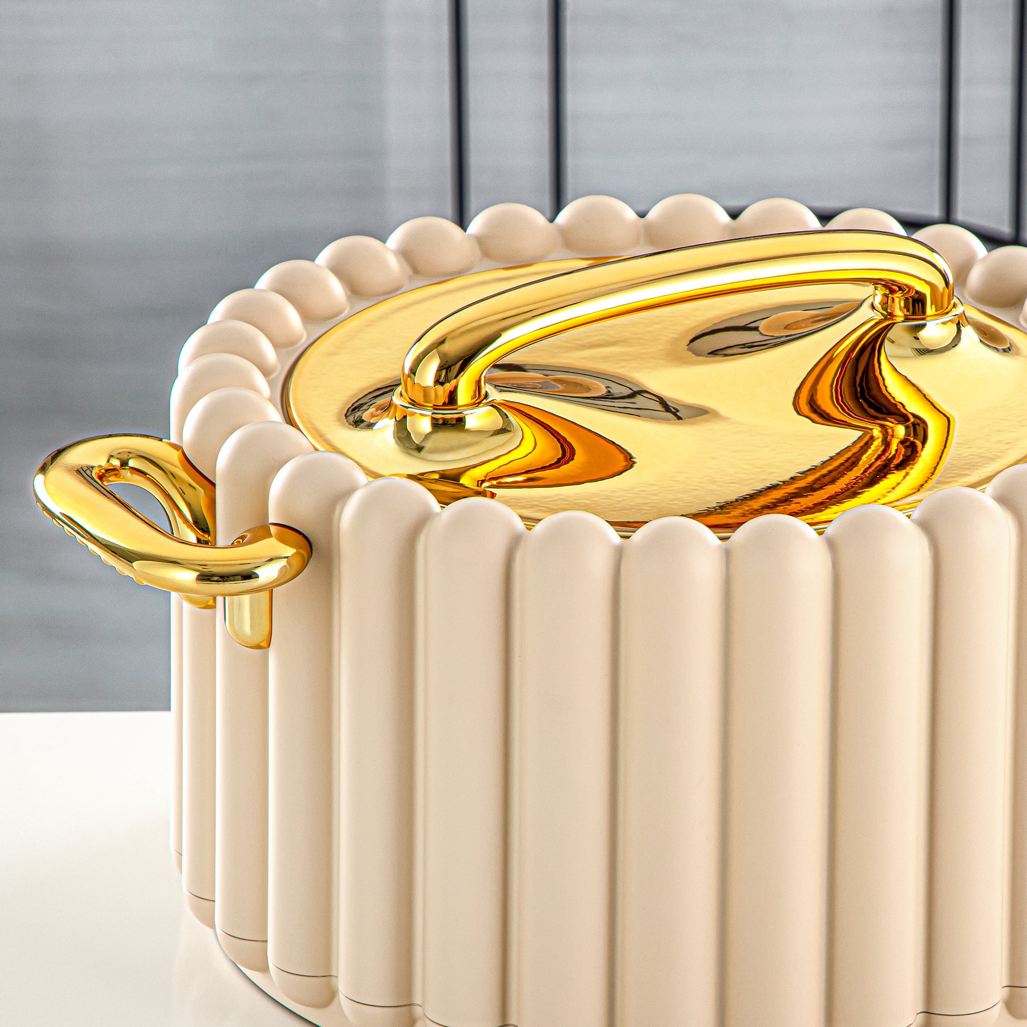 المرجان حرارات بلاستيك 3 قطع بيج وذهبي - EI-150/200/250 BG/G