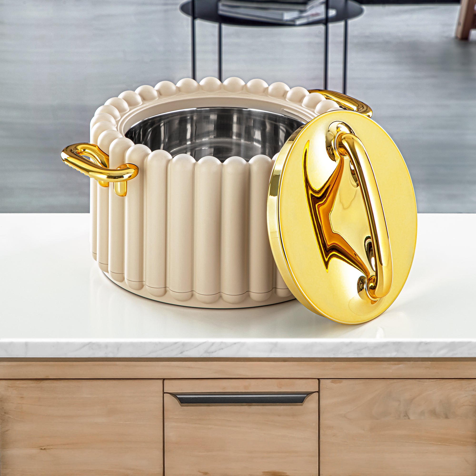 المرجان حرارات بلاستيك 3 قطع بيج وذهبي - EI-150/200/250 BG/G