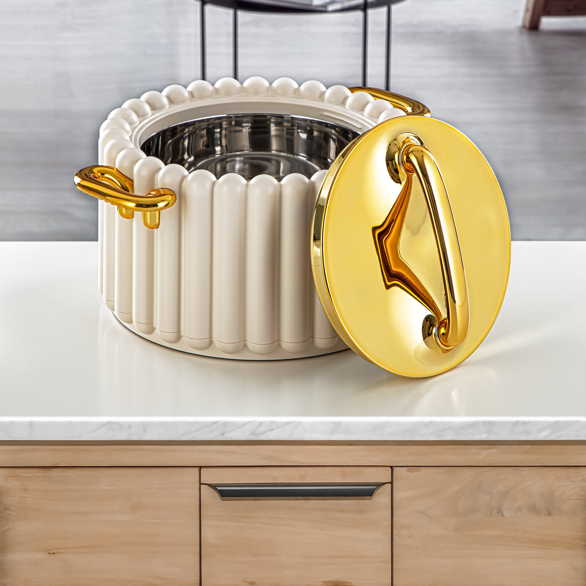 المرجان حرارات بلاستيك 3 قطع، عاجي وذهبي - EI-150/200/250 IV/G