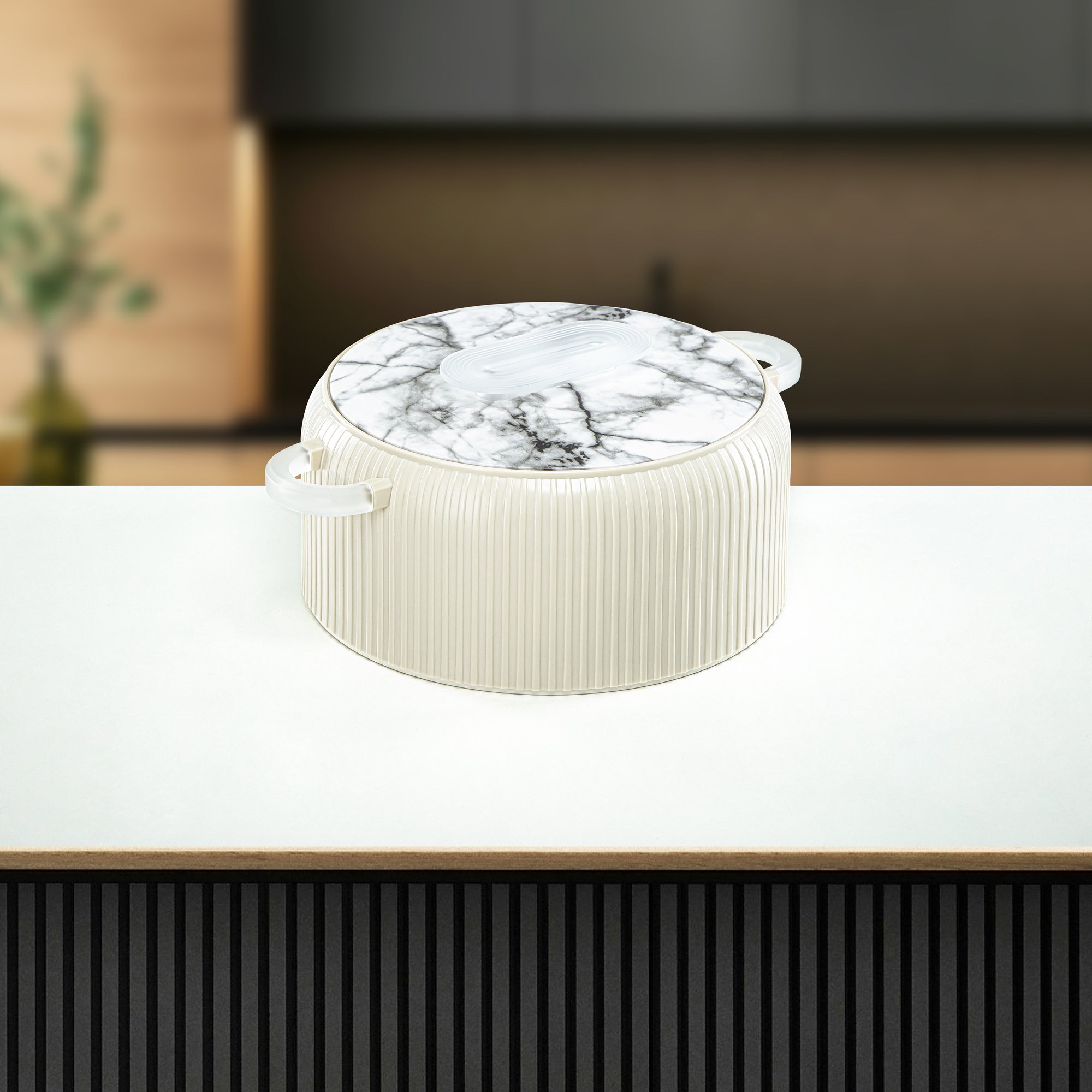 ألمرجان حرارات بلاستيك، مجموعة من 3 قطع، أبيض وثلجي، 2000 مل + 4000 مل + 6500 مل (EK-200/400/650 WM/FA) أدوات تقديم رمضان