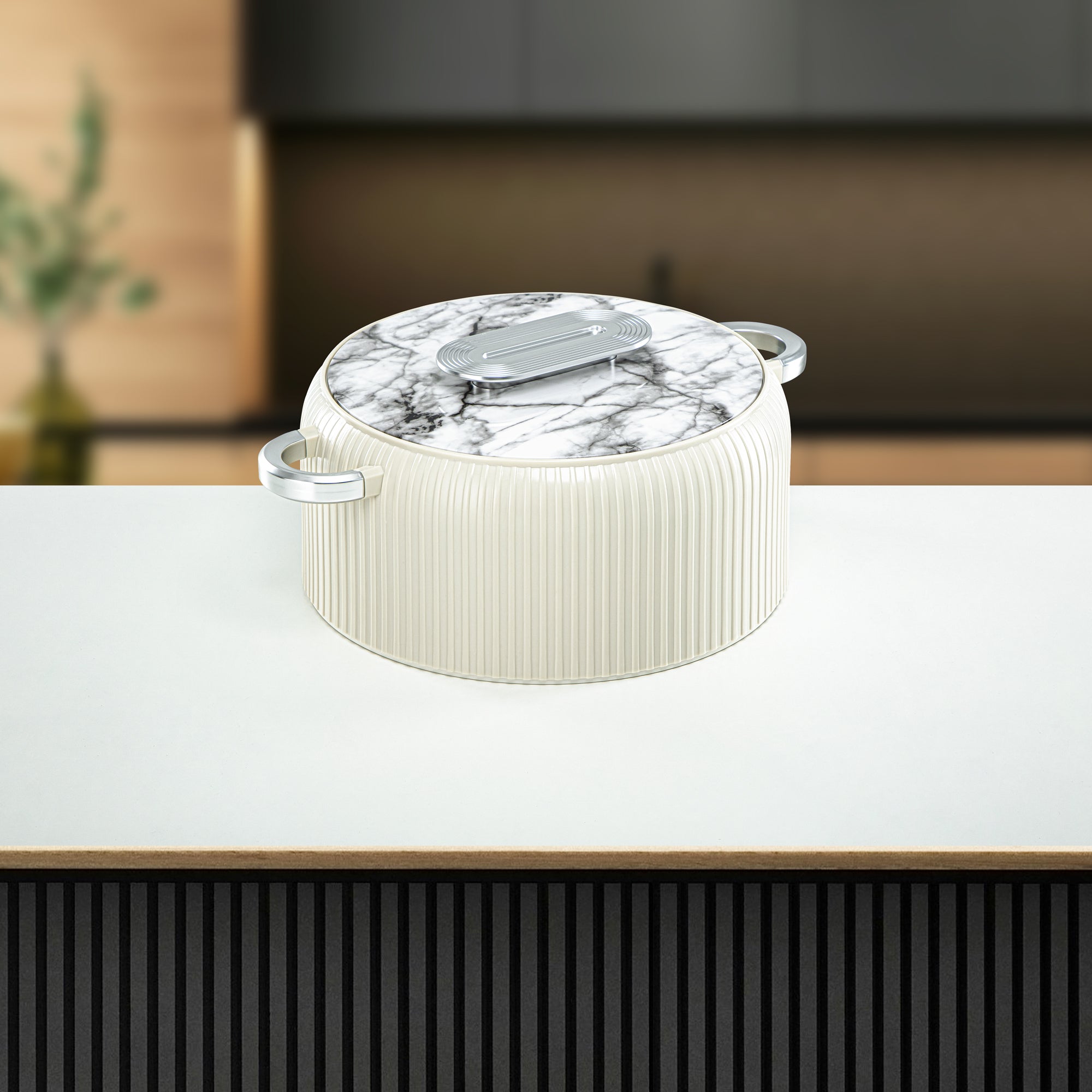 ألمرجان حرارات بلاستيك، مجموعة من 3 قطع، أبيض وفضي، 2000 مل + 4000 مل + 6500 مل (EK-200/400/650 WM/MC) أدوات تقديم رمضان