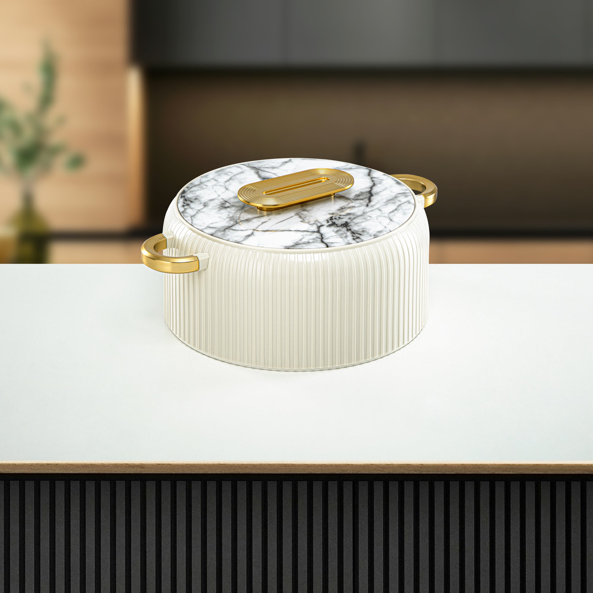 ألمرجان حرارات بلاستيك، مجموعة من 3 قطع، أبيض وذهبي، 2000 مل + 4000 مل + 6500 مل (EK-200/400/650 WM/MG) أدوات تقديم رمضان