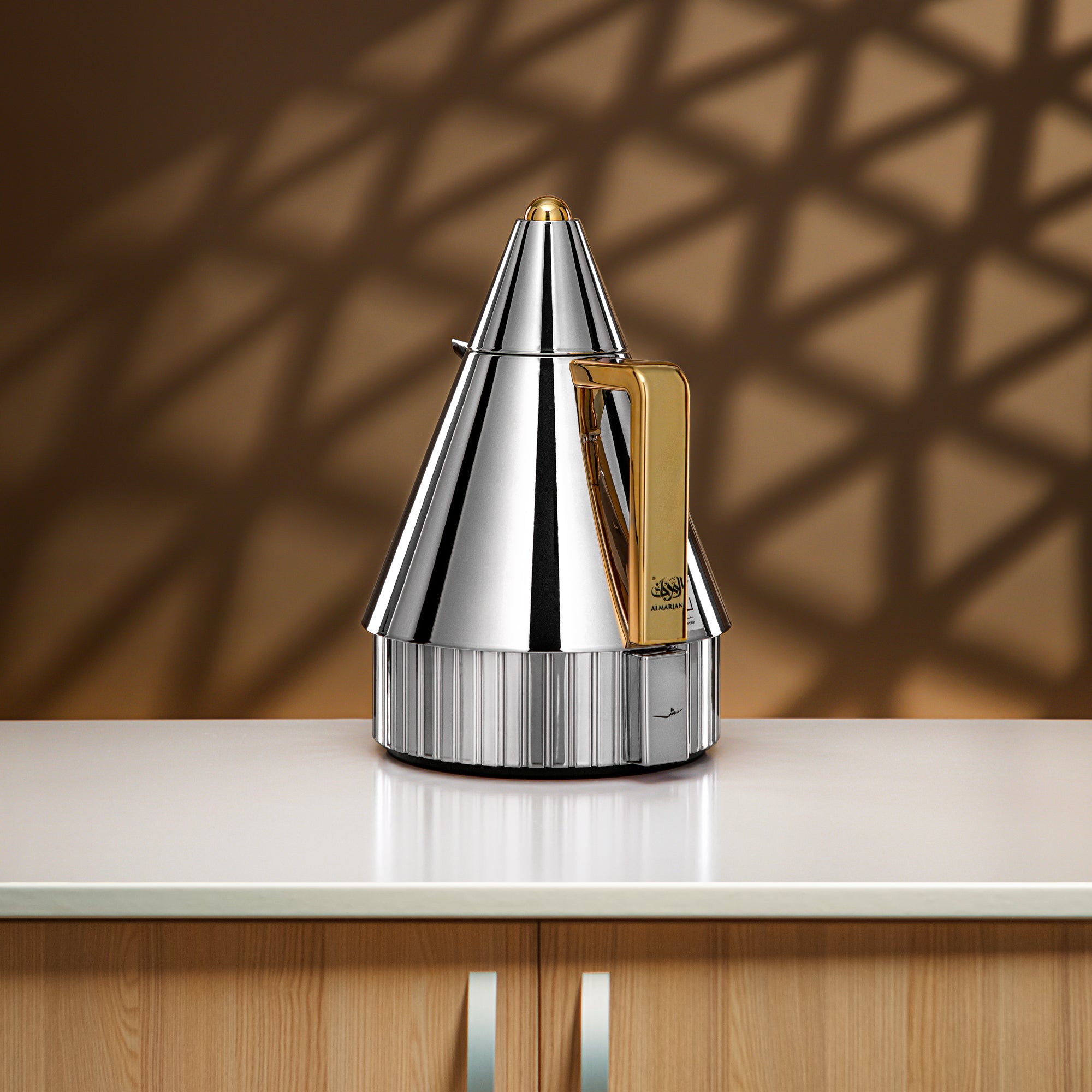 Almarjan Vacuum Flask Set 1L + 1L Silver & Gold