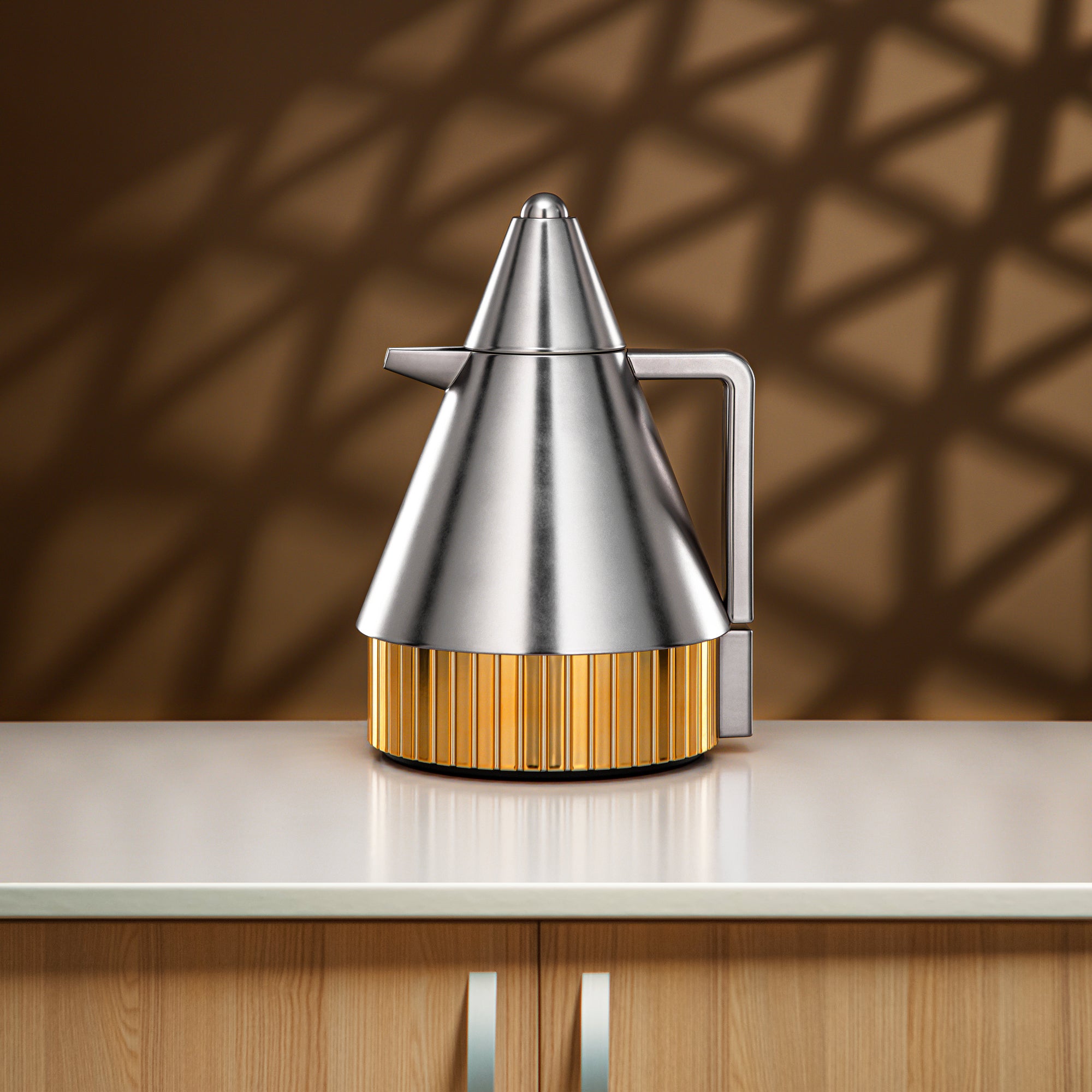 طقم ترامس المرجان 1 لتر + 1 لتر بلمسة نيكل غير لامع وذهبي