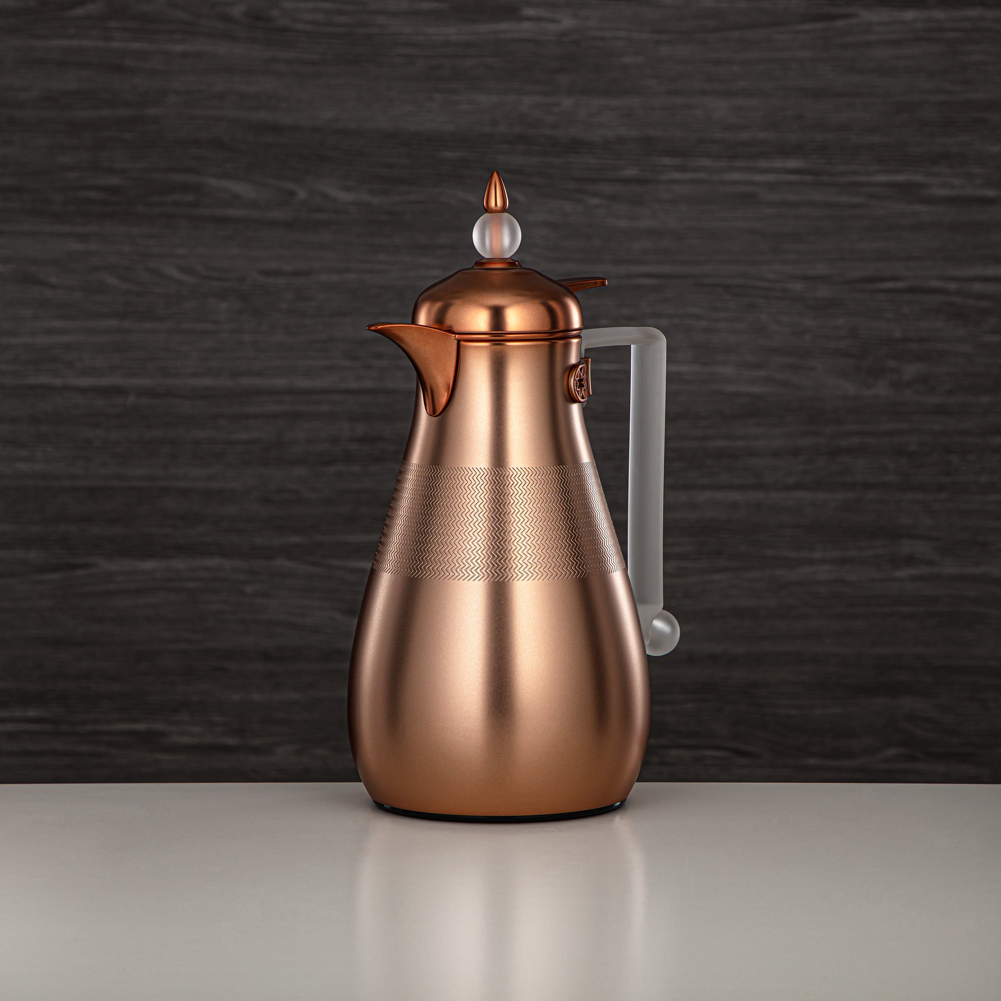 ألمرجان طقم ترامس، زر ضغط، 0.7 لتر + 1 لتر، نحاسي مطفي وثلجي (FG803A-070/100 MCP/FA) - أطقم ترمس أنيقة