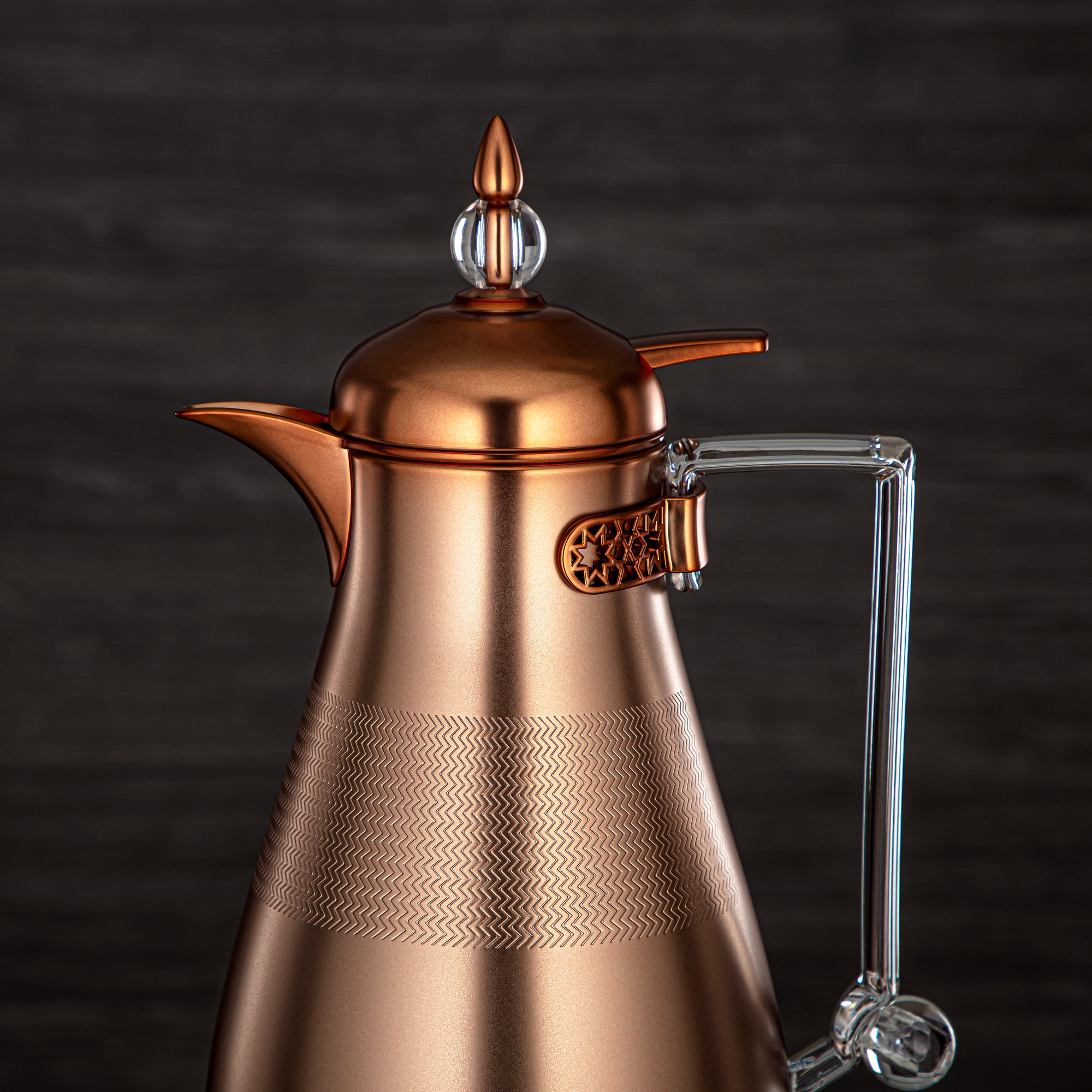 ألمرجان طقم ترامس، زر ضغط، 0.7 لتر + 1 لتر، نحاسي غير لامع وشفاف (FG803A-070/100 MCP/TR) - أطقم ترمس أنيقة