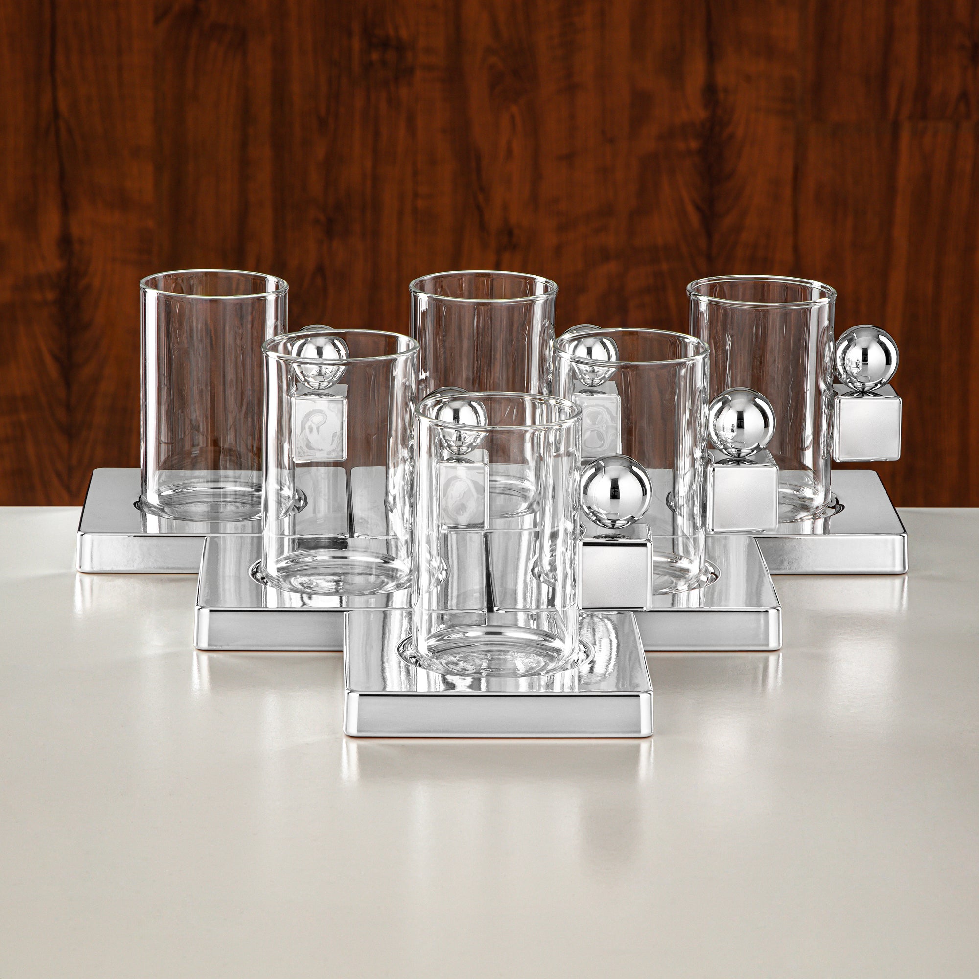 طقم شاي المرجان، ١٨ قطعة، فضي