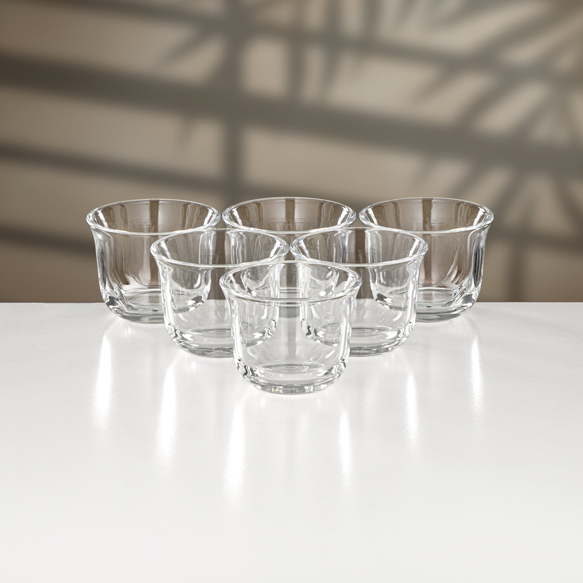 Almarjan 18 Pieces Tea & Cawa Cup Set, Silver & Dark Wood