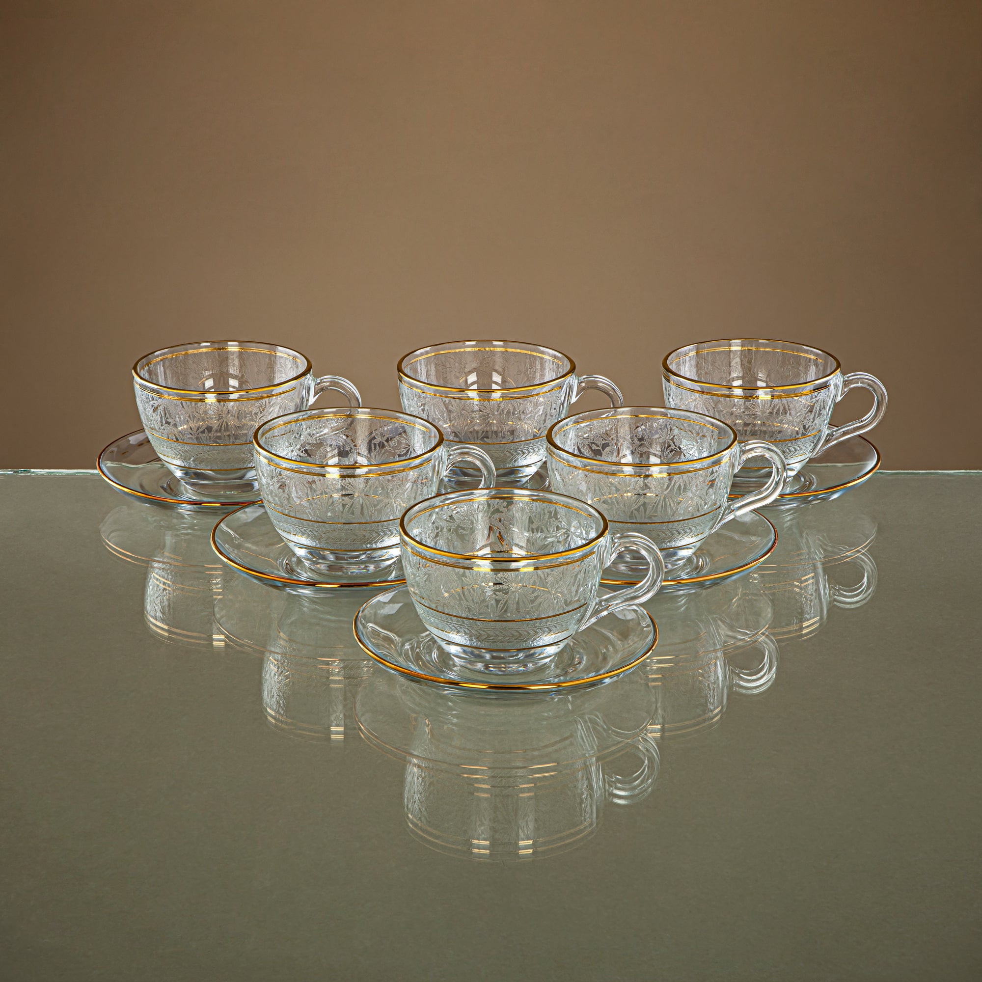 Combi 6 Pieces Glass Cappuccino Cup Set - G1056AZ-35/CD