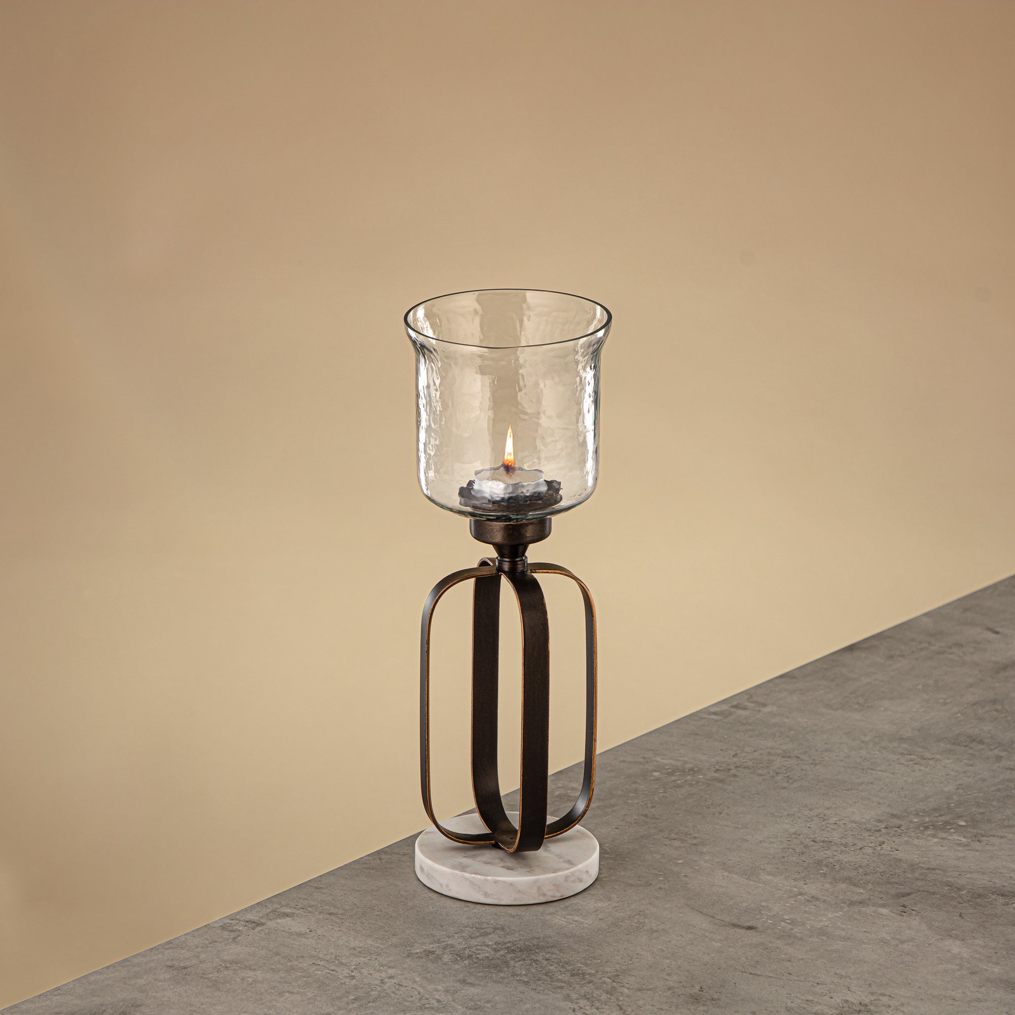 حامل شموع المرجان 32 سم برونزي داكن