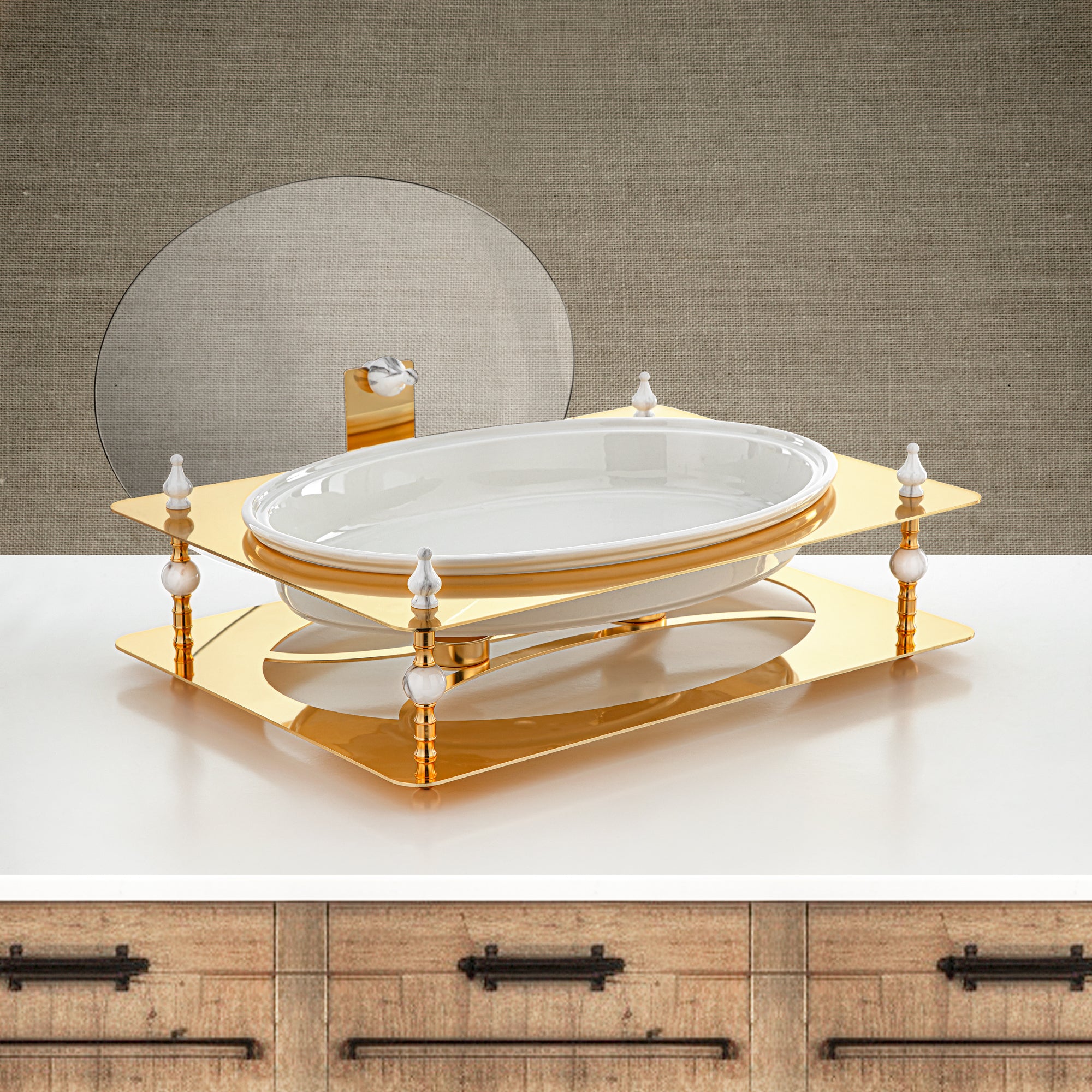 Almarjan 3000 ML Food Warmer Gold - HM4101-G