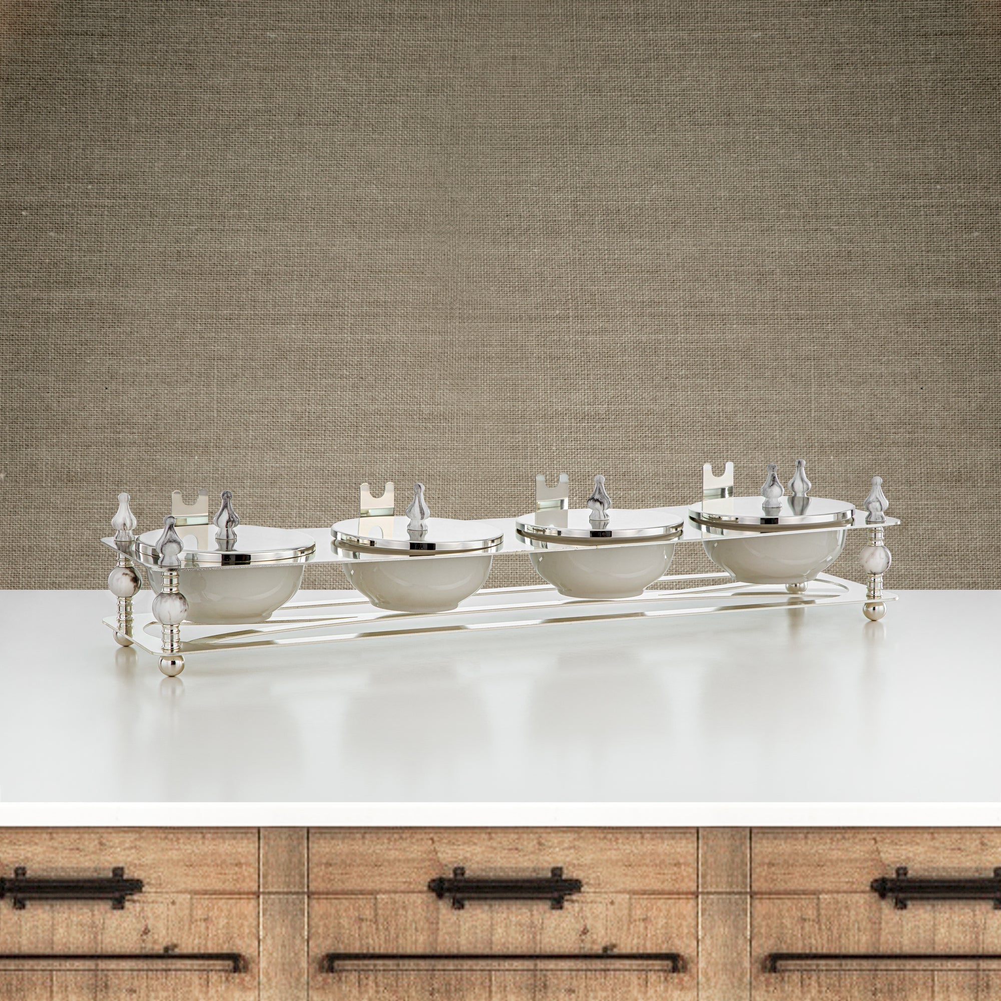 Almarjan 4 Part Candy Set Silver - HM4106-S