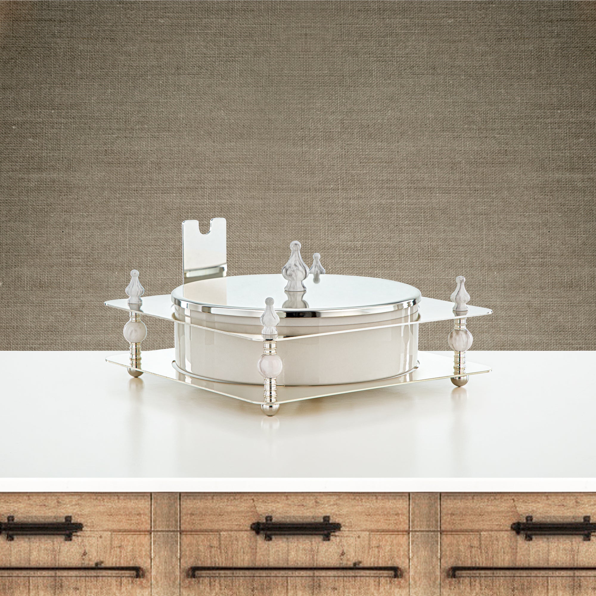 Almarjan 25 CM Candy Box Silver - HM4107-S