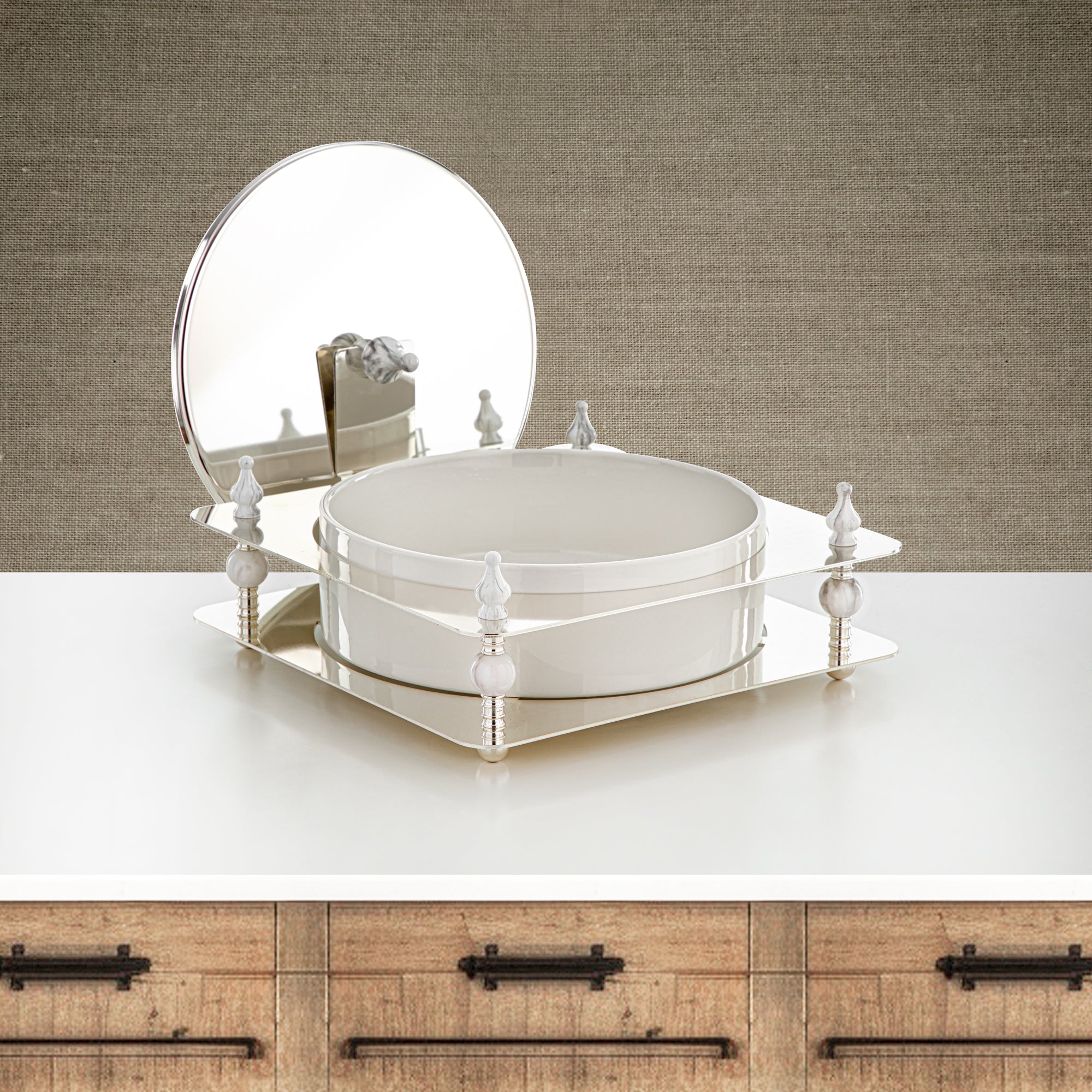 Almarjan 25 CM Candy Box Silver - HM4107-S