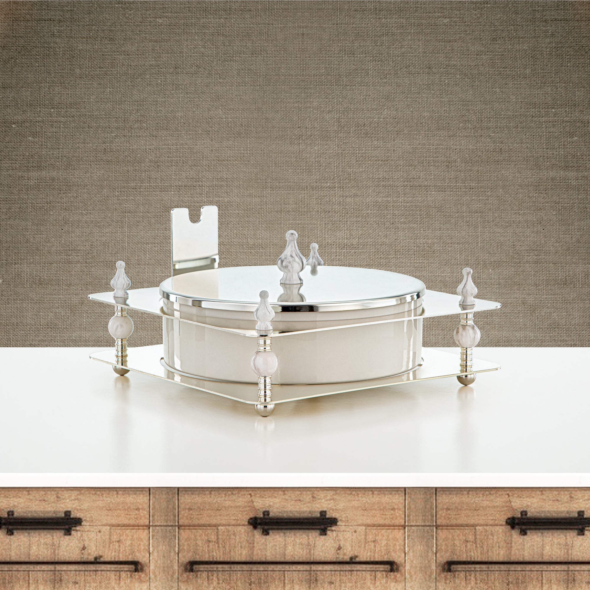 Almarjan 30 CM Candy Box Silver - HM4108-S