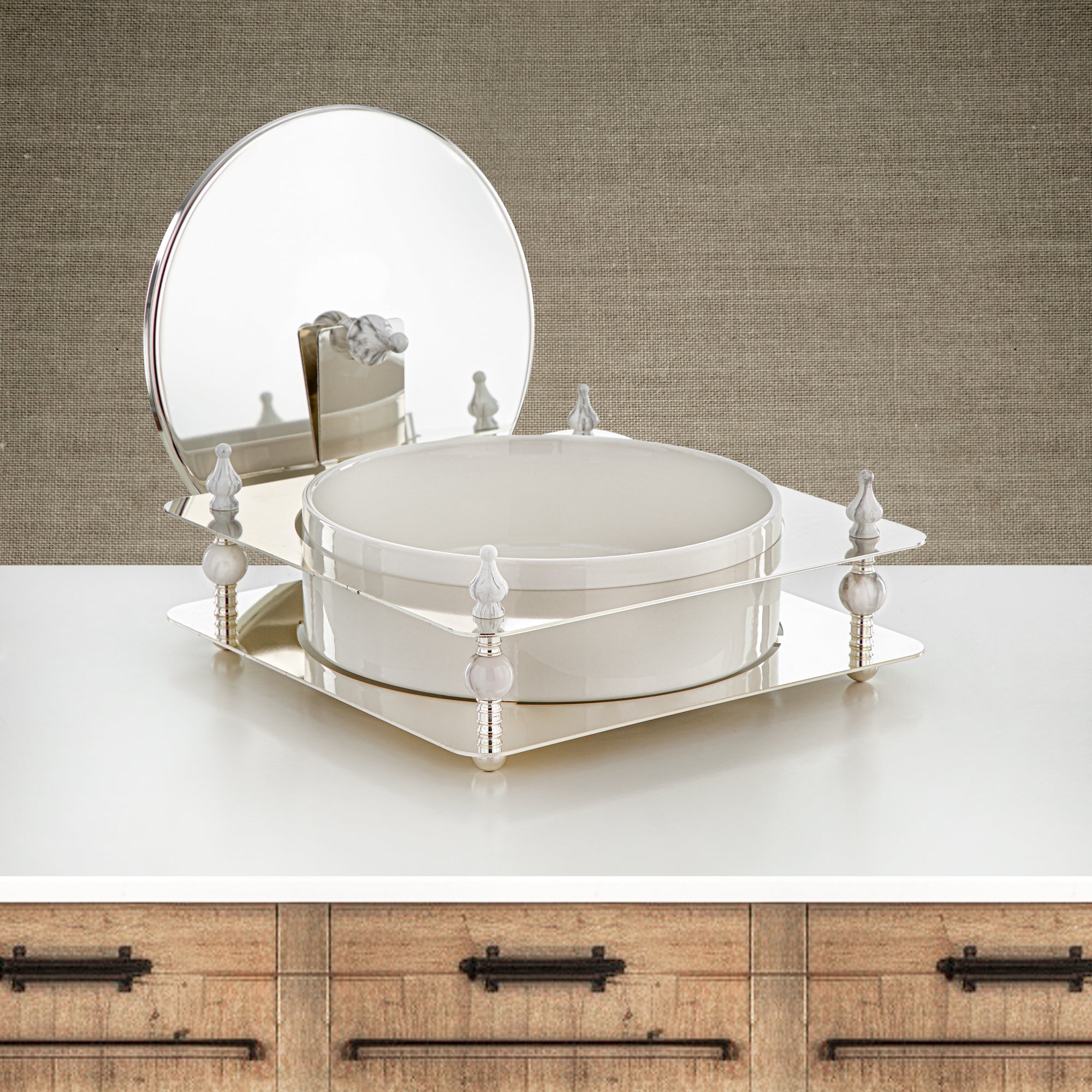 Almarjan 30 CM Candy Box Silver - HM4108-S