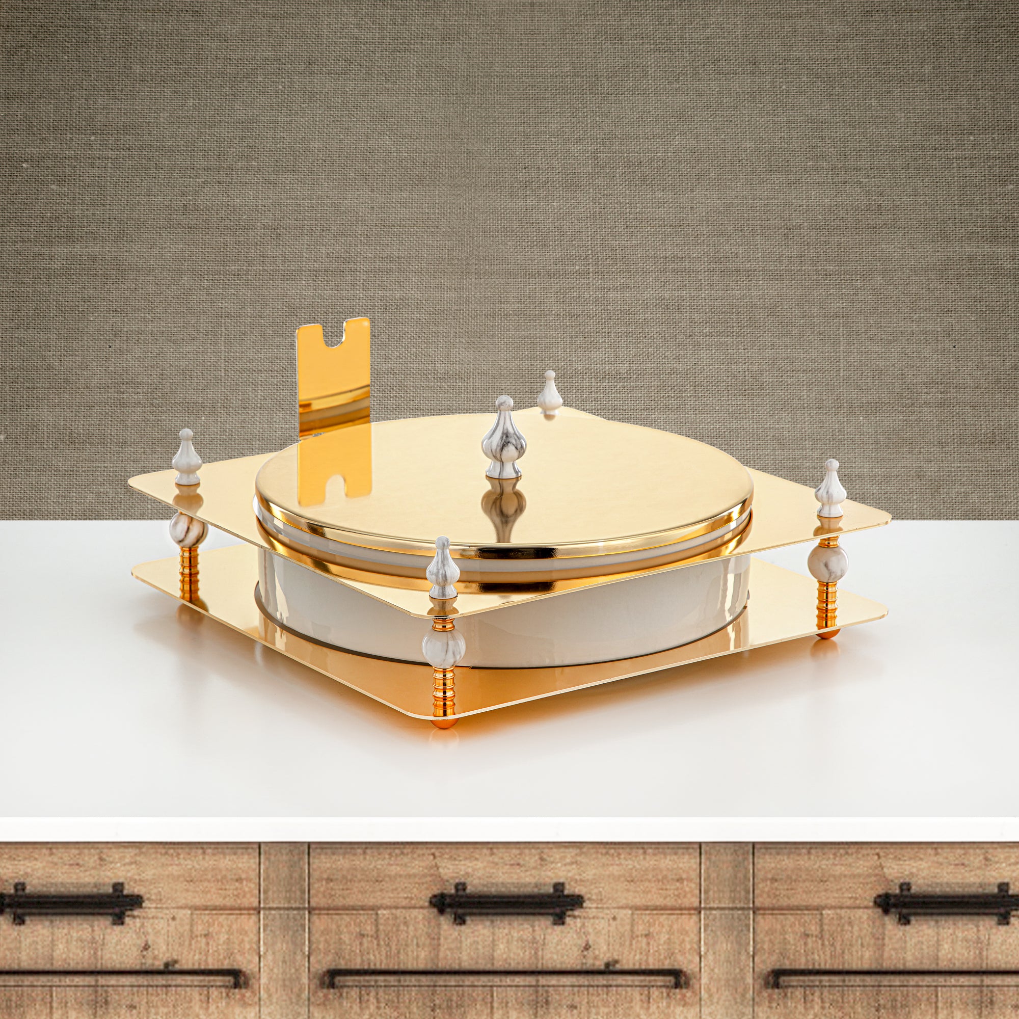 علبة حلوى المرجان 35 سم ذهبية - HM4109-G