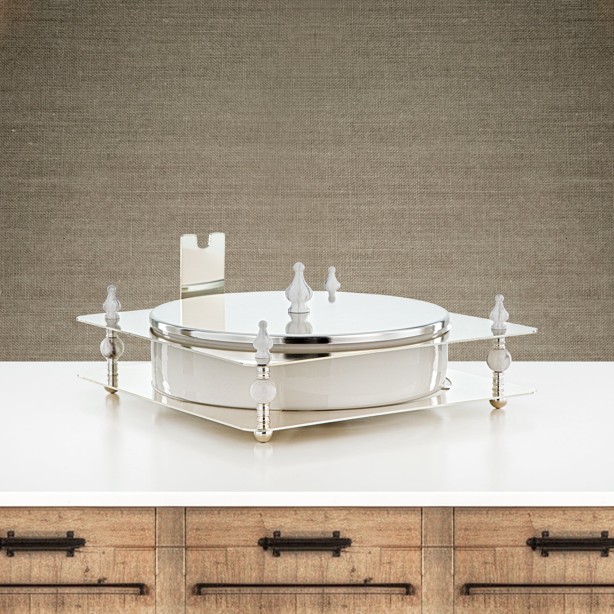 Almarjan 35 CM Candy Box Silver - HM4109-S