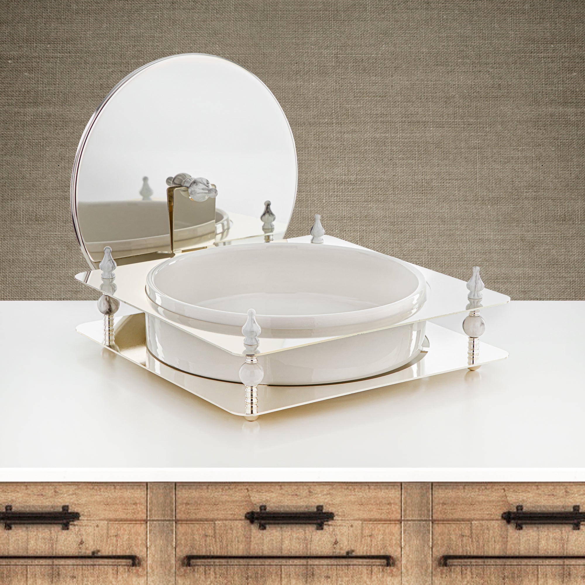 Almarjan 35 CM Candy Box Silver - HM4109-S