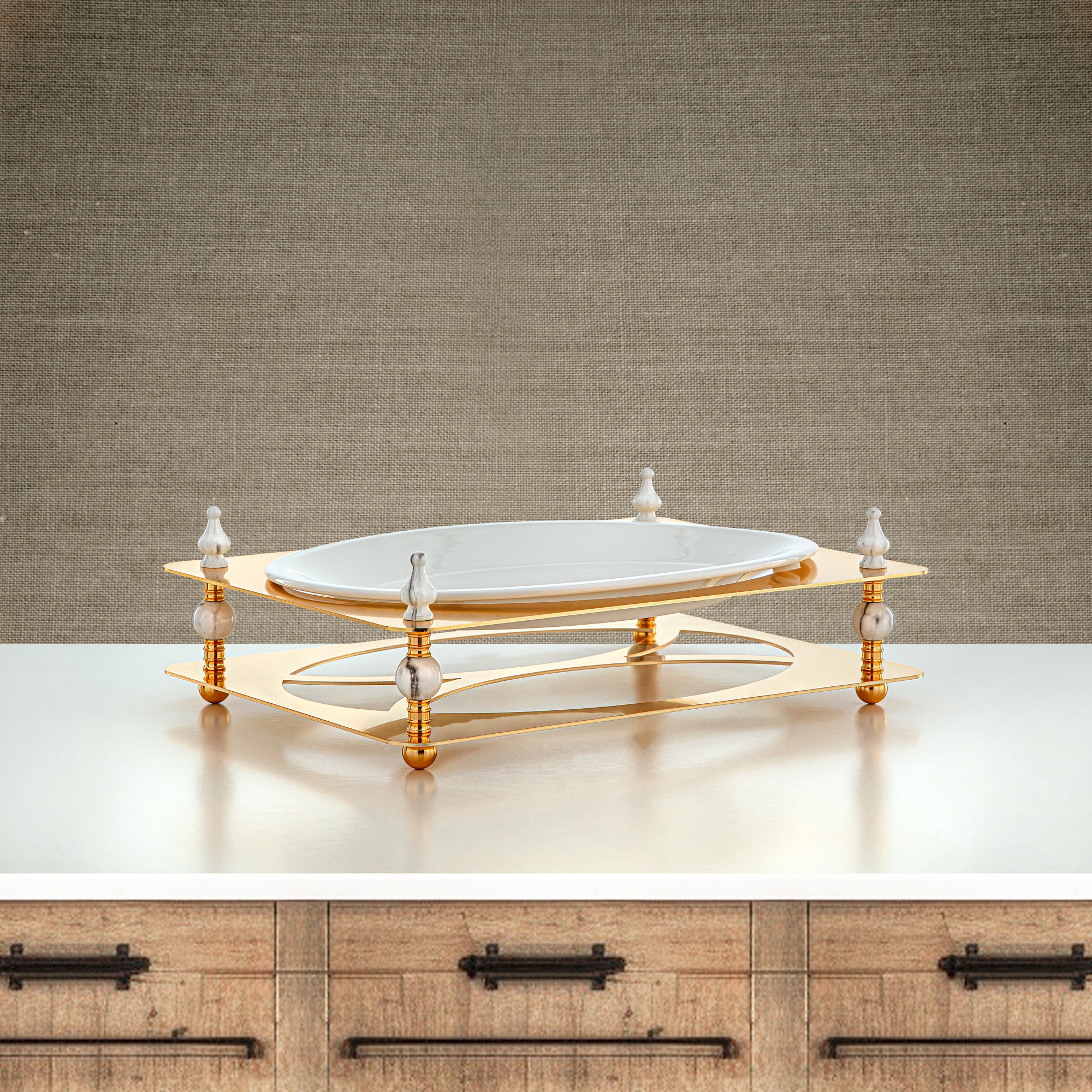 Almarjan 36 CM Serving Tray Gold - HM4112-G