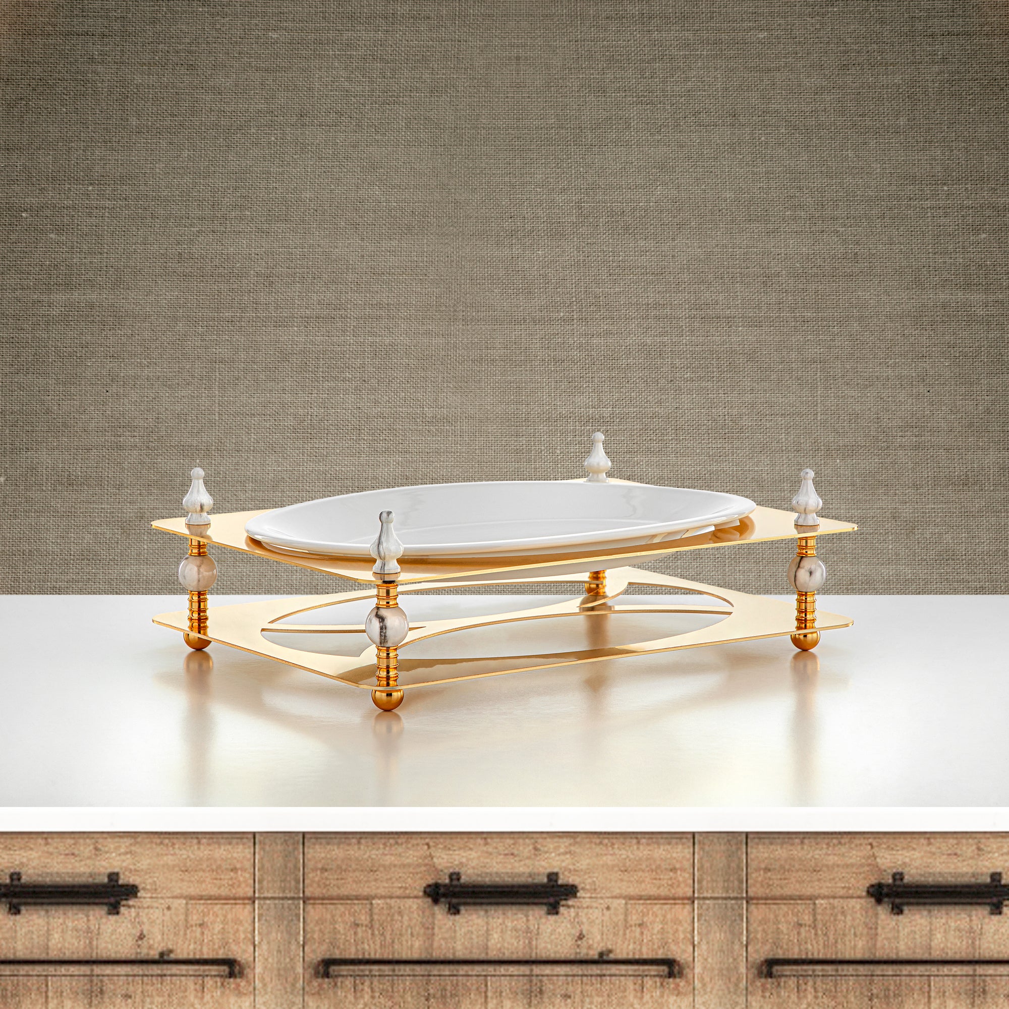 Almarjan 36 CM Serving Tray Gold - HM4112-G