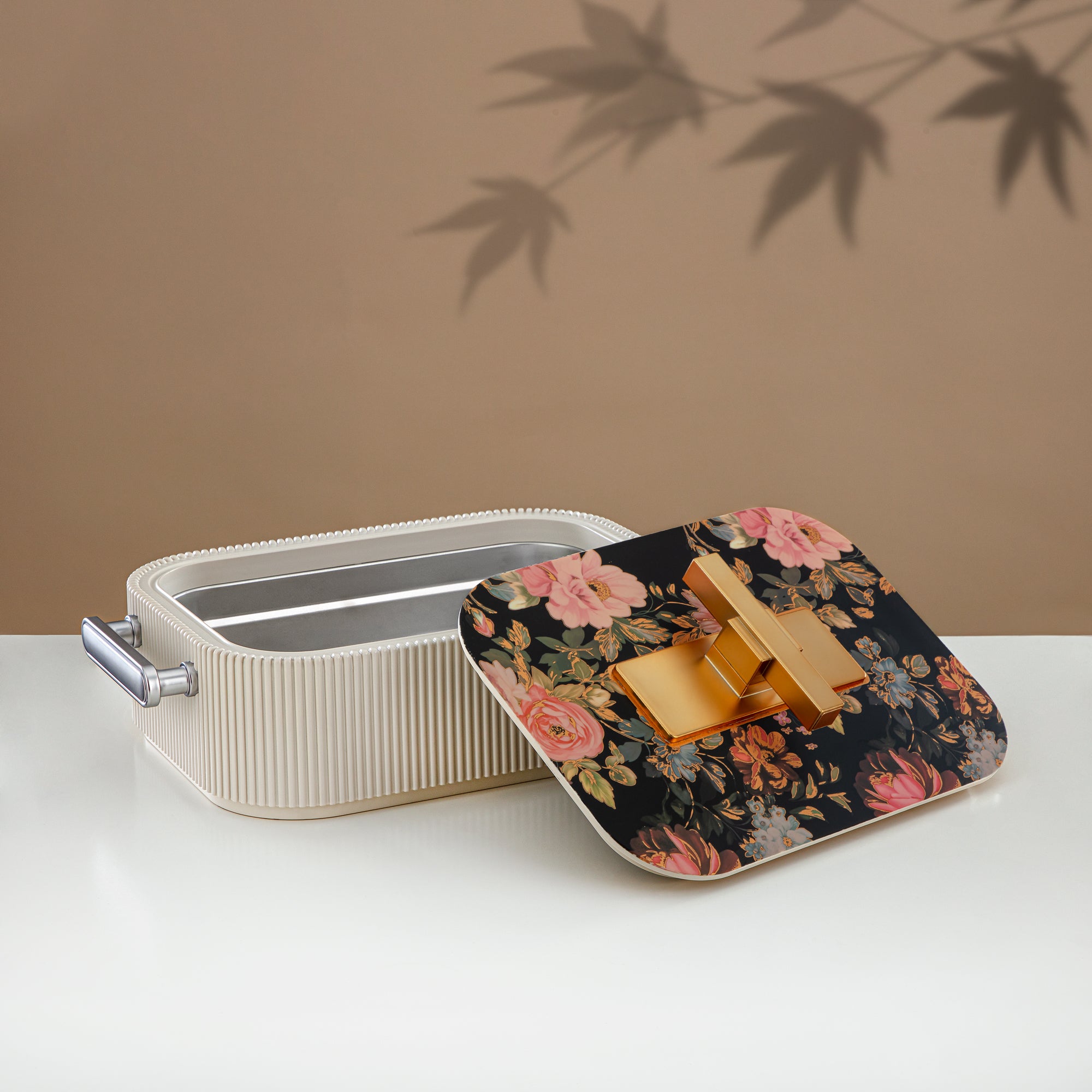 حرارات المرجان ABS، 3000 مل، بيج مزهر وذهب مطفي (HP06-300SP-AZ04G) - تقديم أنيق