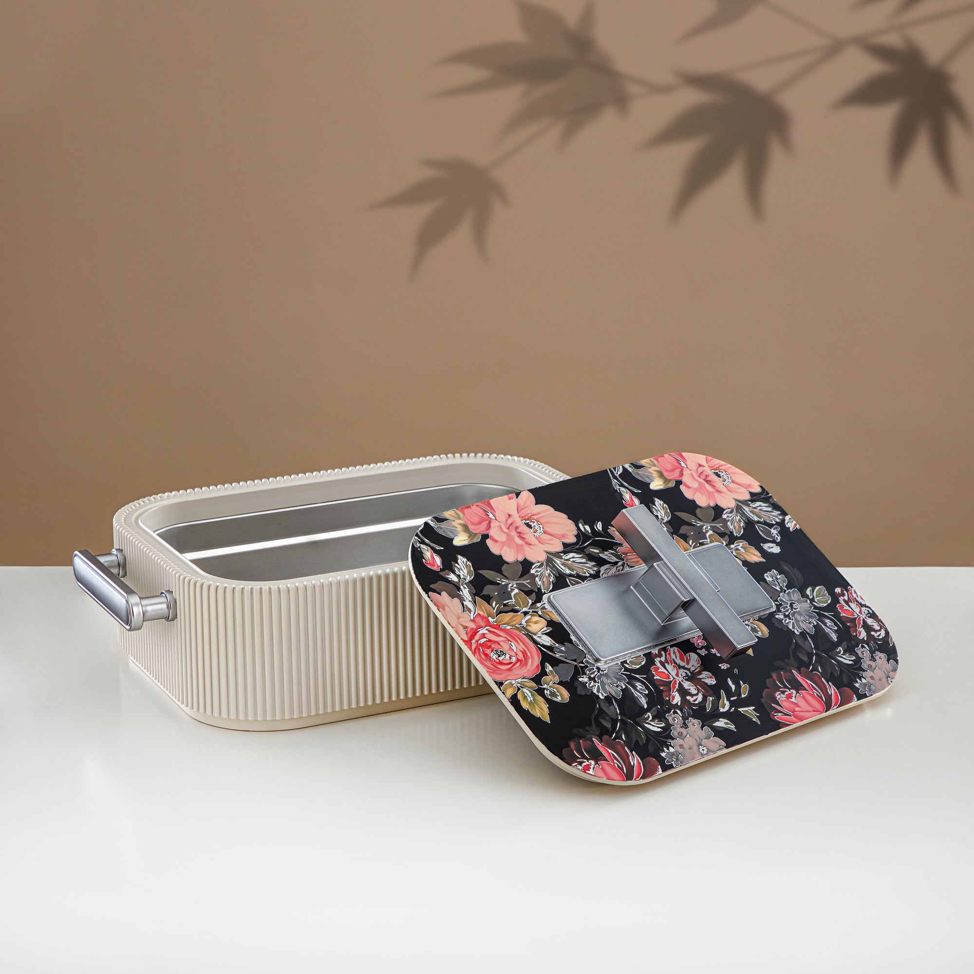 حرارات المرجان ABS، 3000 مل، بيج مزهر وفضي مطفي (HP06-300SP-AZ04S) - تقديم أنيق