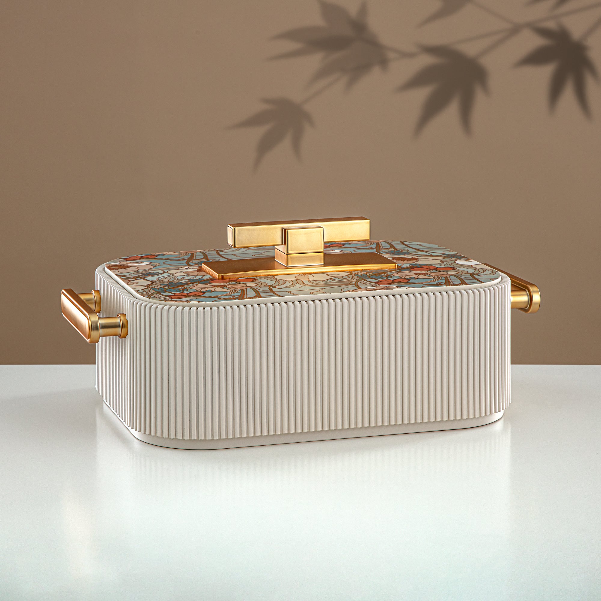 حرارات المرجان ABS، 4000 مل، بيج مزهر وذهب مطفي (HP06-400SP-AZ02G) - تقديم أنيق