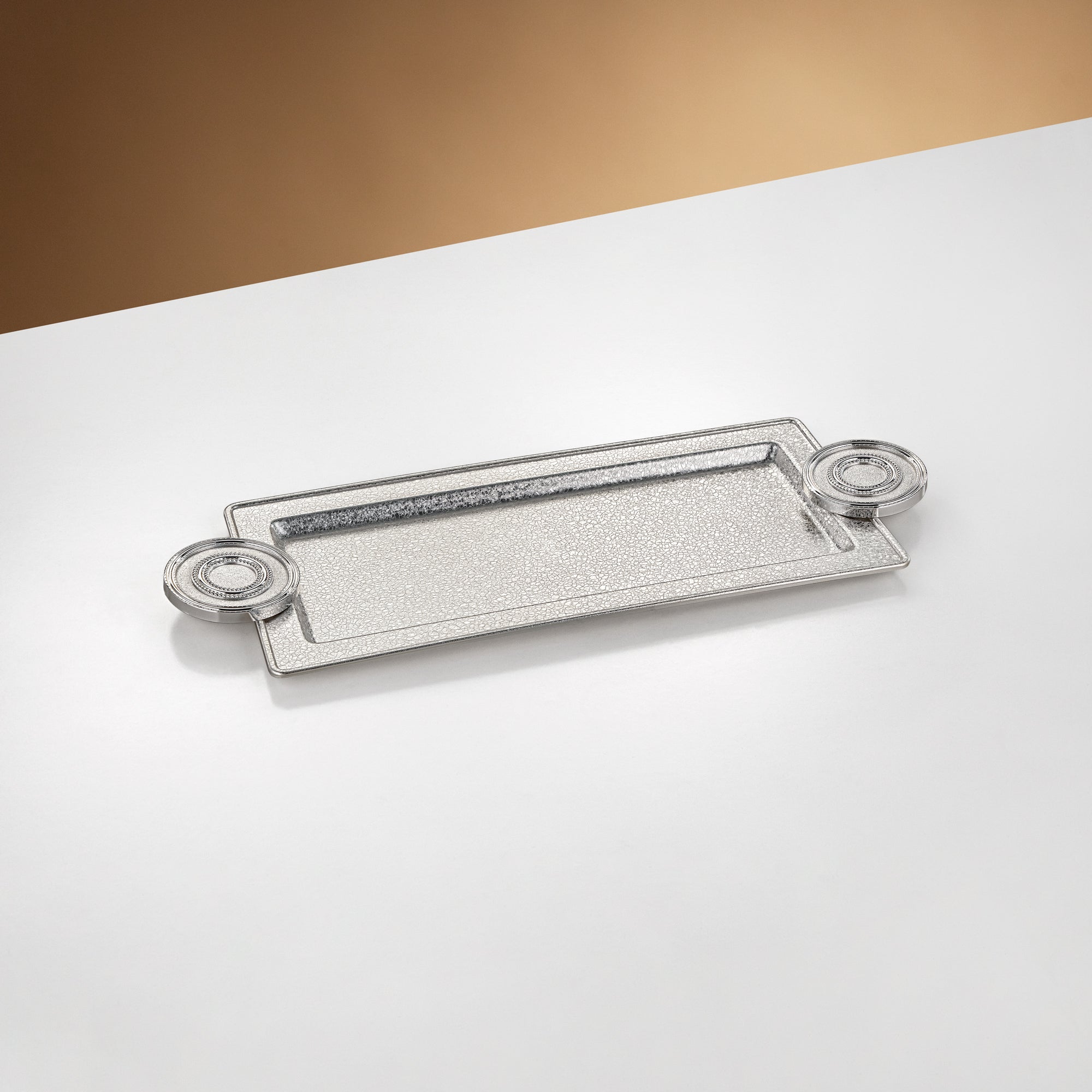 صينية تقديم المرجان 50 سم فضي بتصميم متشقق