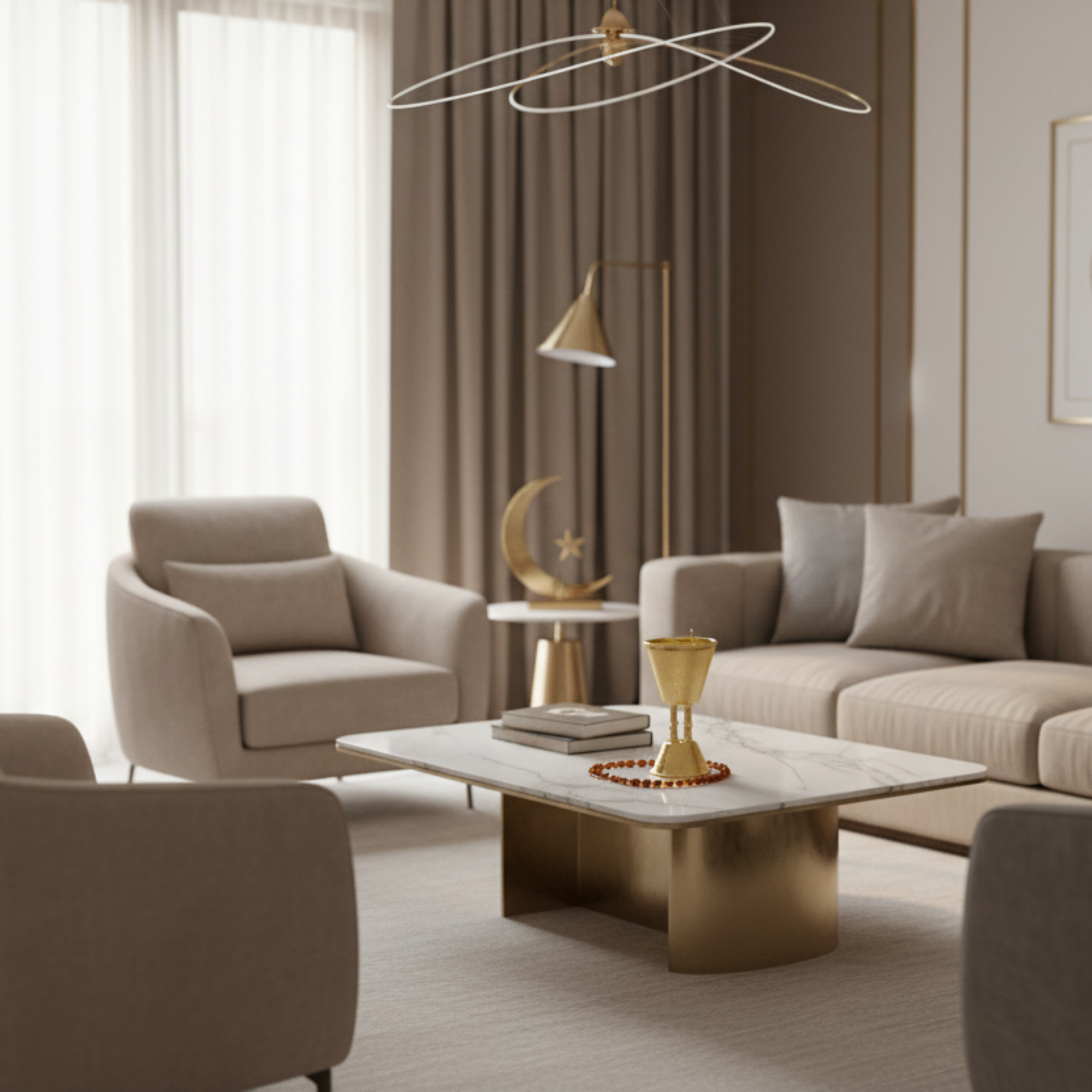 Almarjan Incense Burner Copper Crackle 18cm