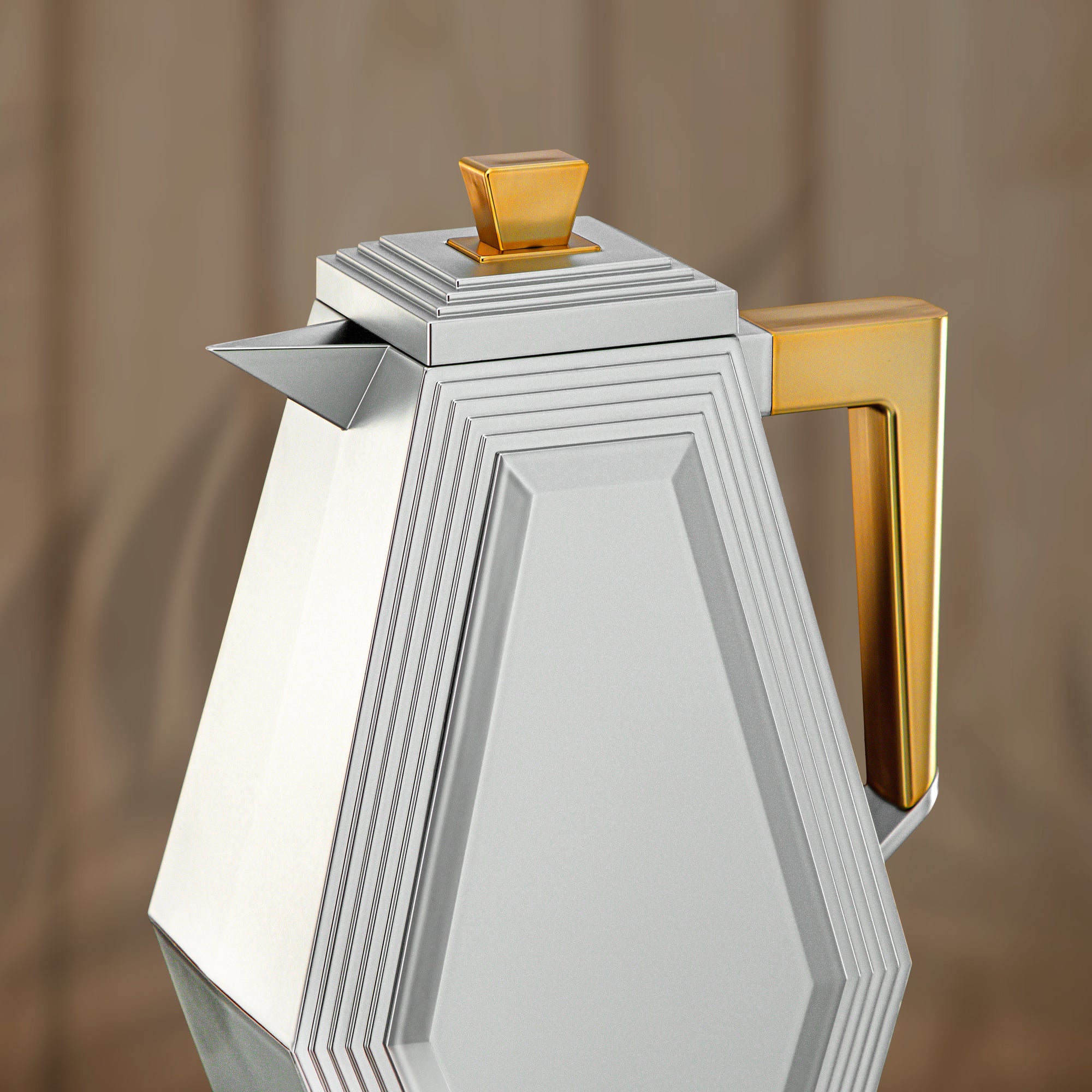 طقم ترامس المرجان 0.7 لتر + 0.7 لتر فضي مطفي وذهبي مطفي