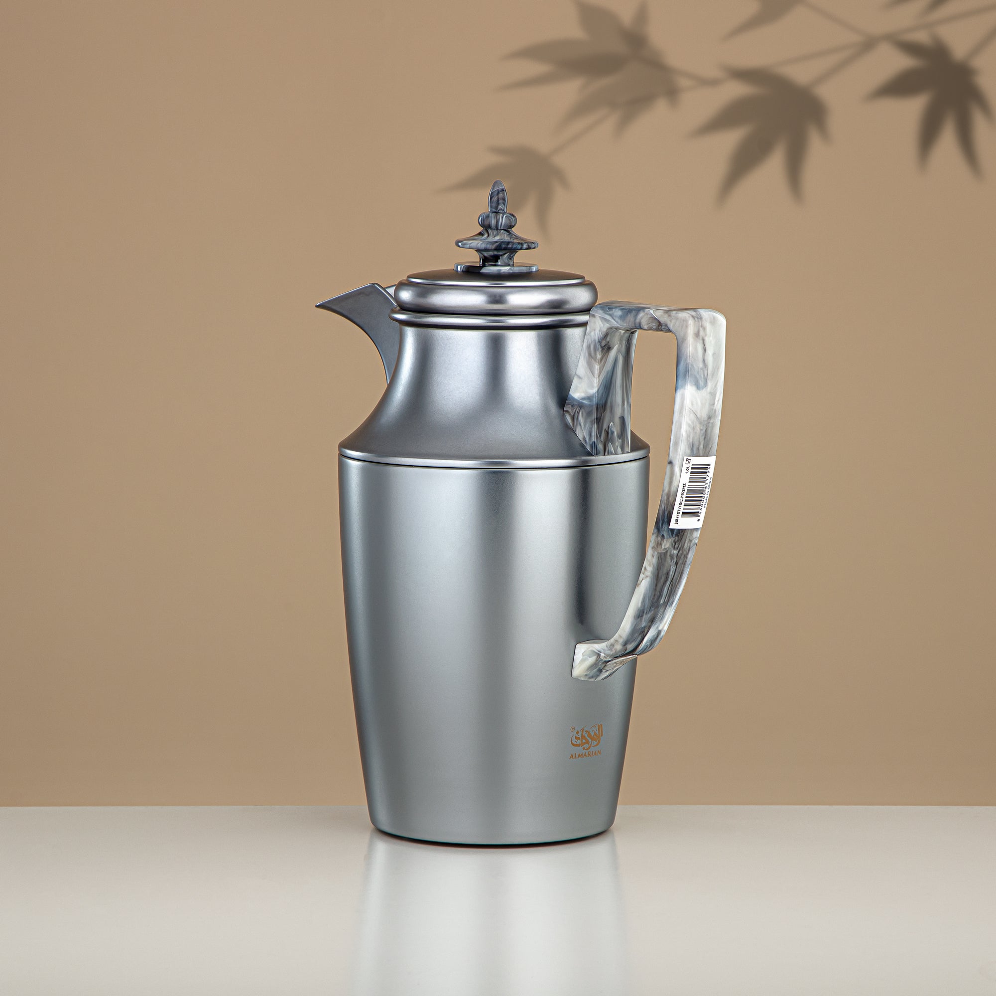 ألمرجان طقم ترامس، زر ضغط، 1 لتر + 1 لتر، فضي مطفي (JBH10T/10C- م/س/س/م/س) - شاي وقهوة ترمس